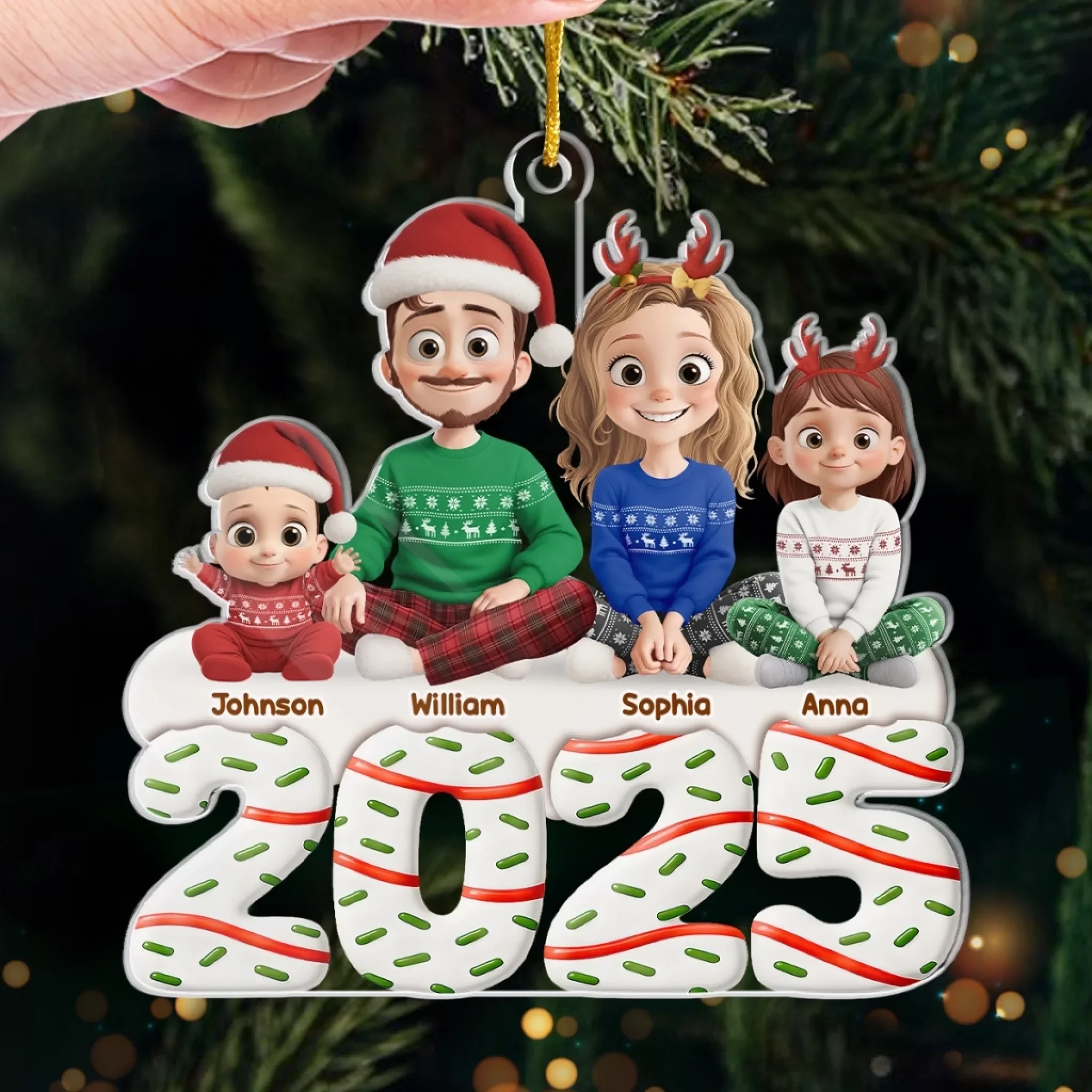 Custom Acrylic Ornament - Personalized Christmas Anniversary Birthday Gifts For Couples, Family, Husband And Wife With Kids - Our Family Is The Best Gift Of All - Image 4
