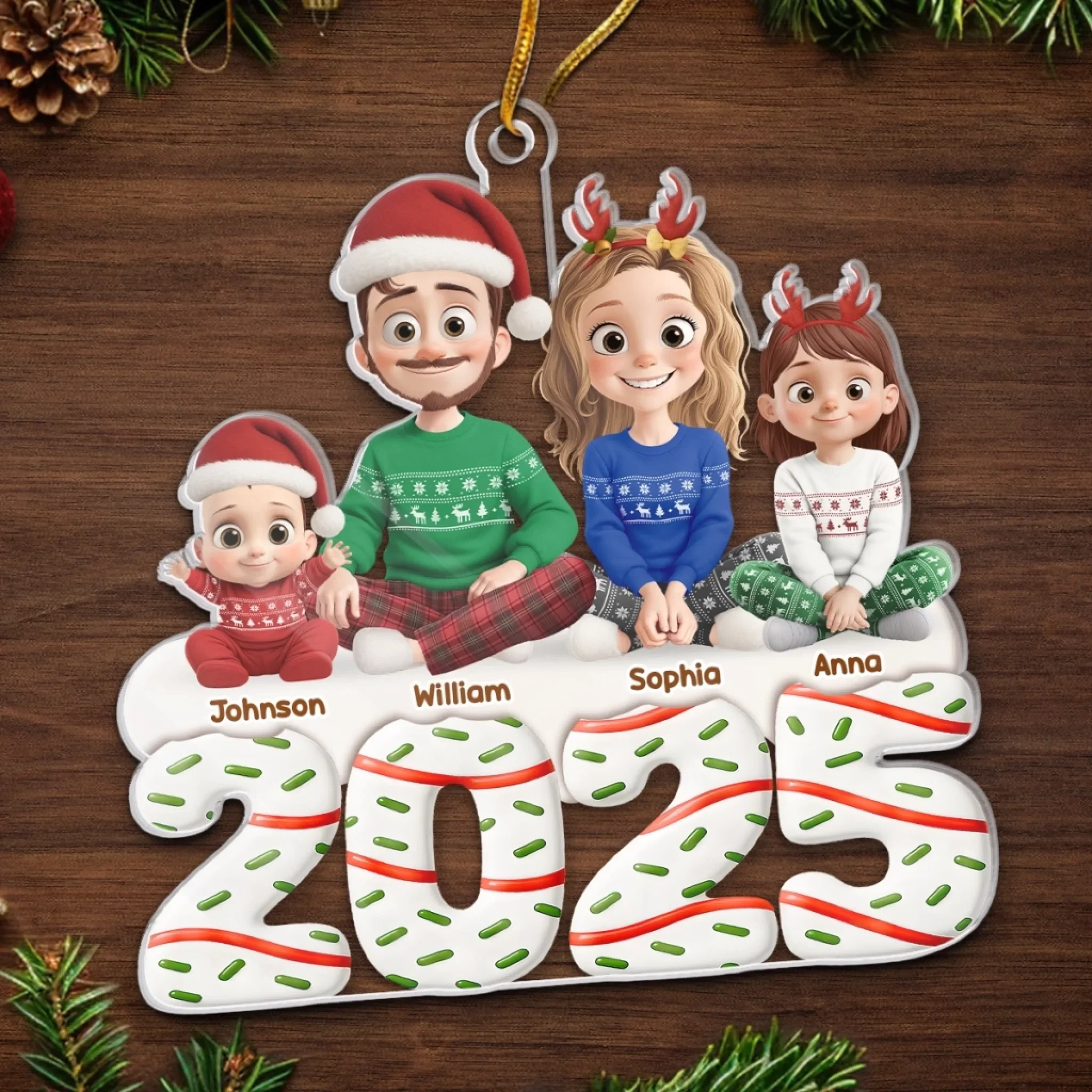 Custom Acrylic Ornament - Personalized Christmas Anniversary Birthday Gifts For Couples, Family, Husband And Wife With Kids - Our Family Is The Best Gift Of All - Image 5