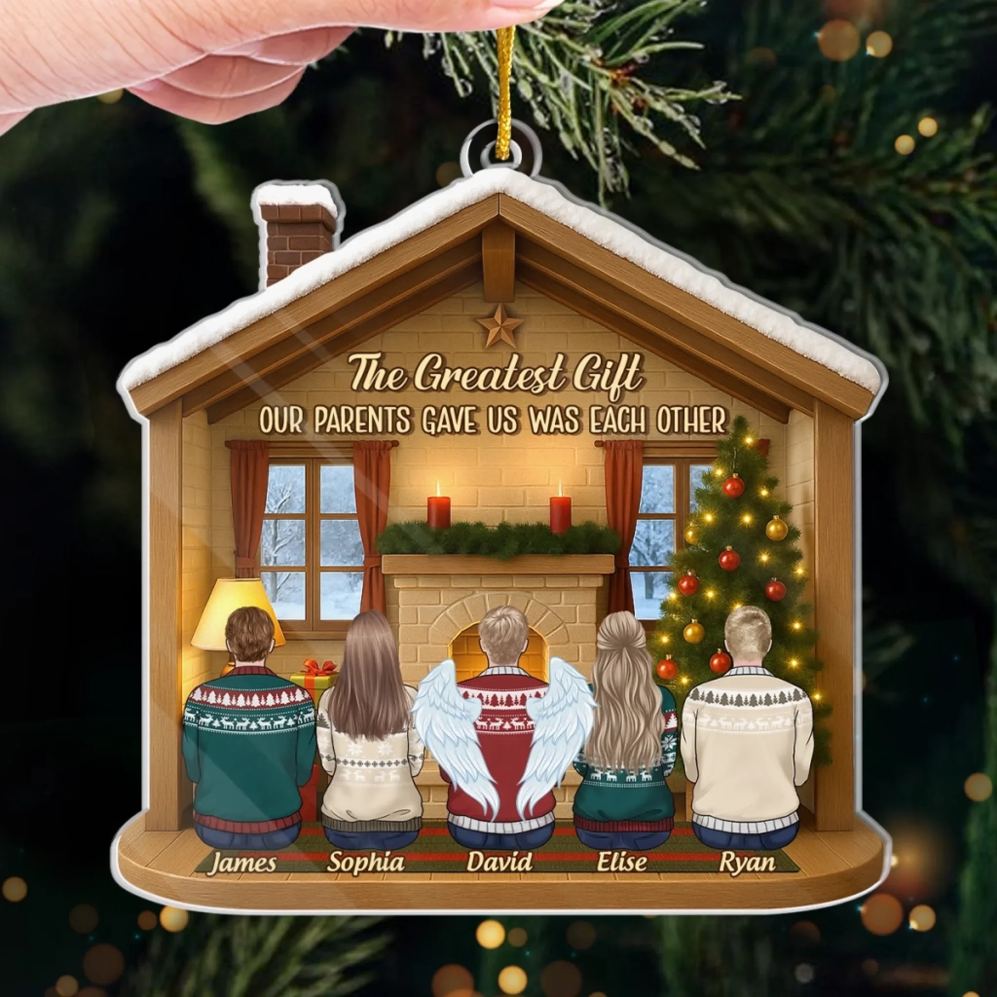 Custom Acrylic Ornament - Personalized Christmas Birthday Gifts For Brother, Sister - Side By Side Since Day One - Image 4