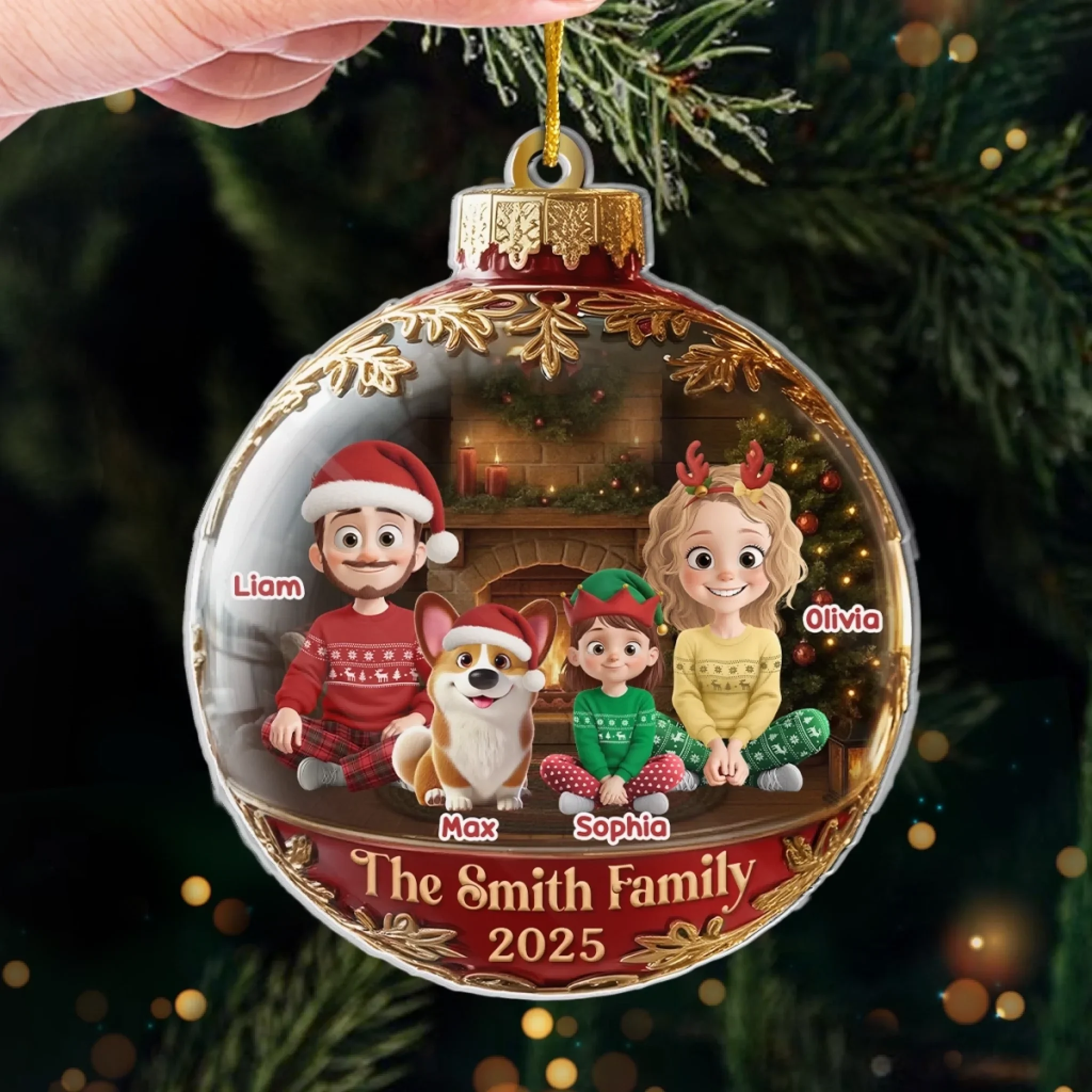 Custom Acrylic Ornament - Personalized Christmas Birthday Gifts For Mom, Dad, Brother, Sister, Kids - Home Filled With Joy - Image 4