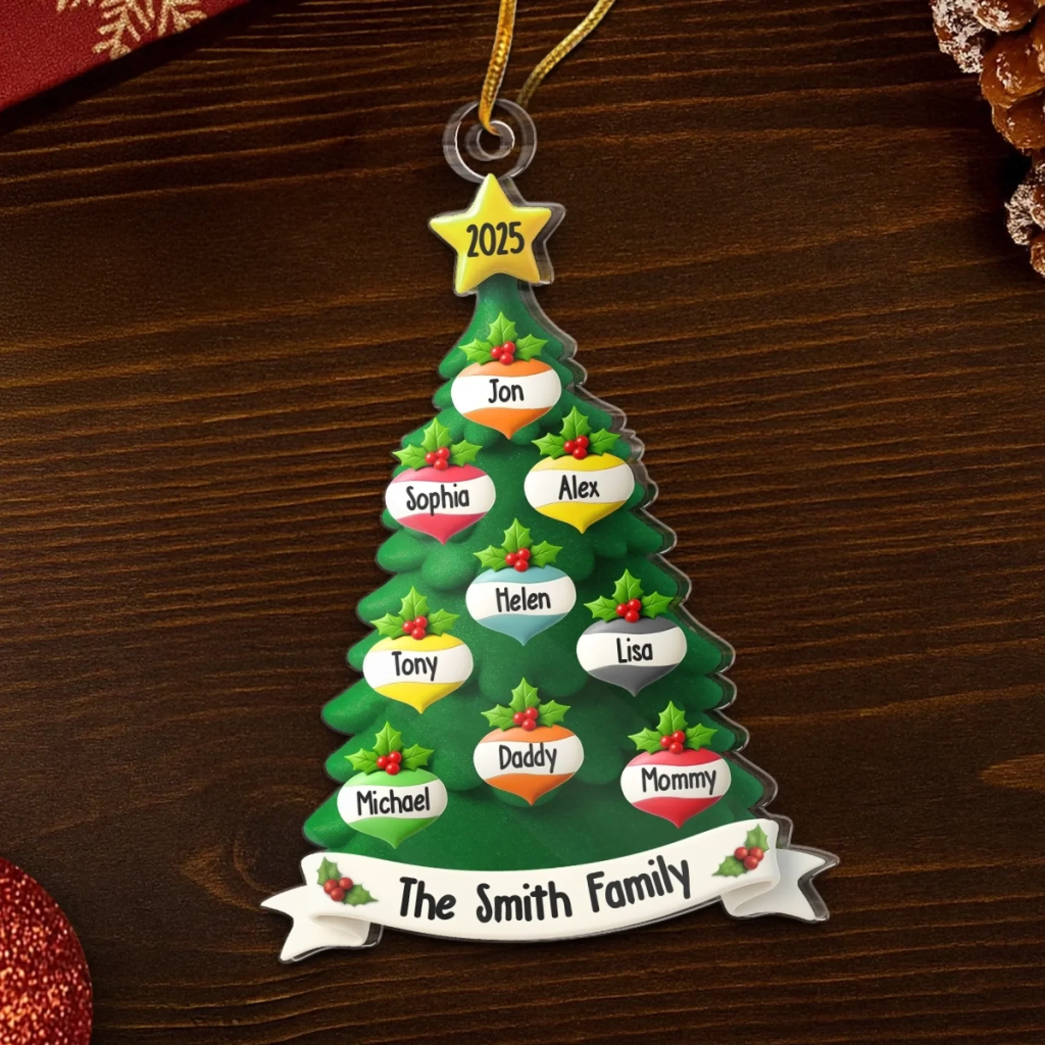 Custom Acrylic Ornament - Personalized Christmas Birthday Gifts For Mom, Dad, Kids - Our Love, Our Family - Image 5