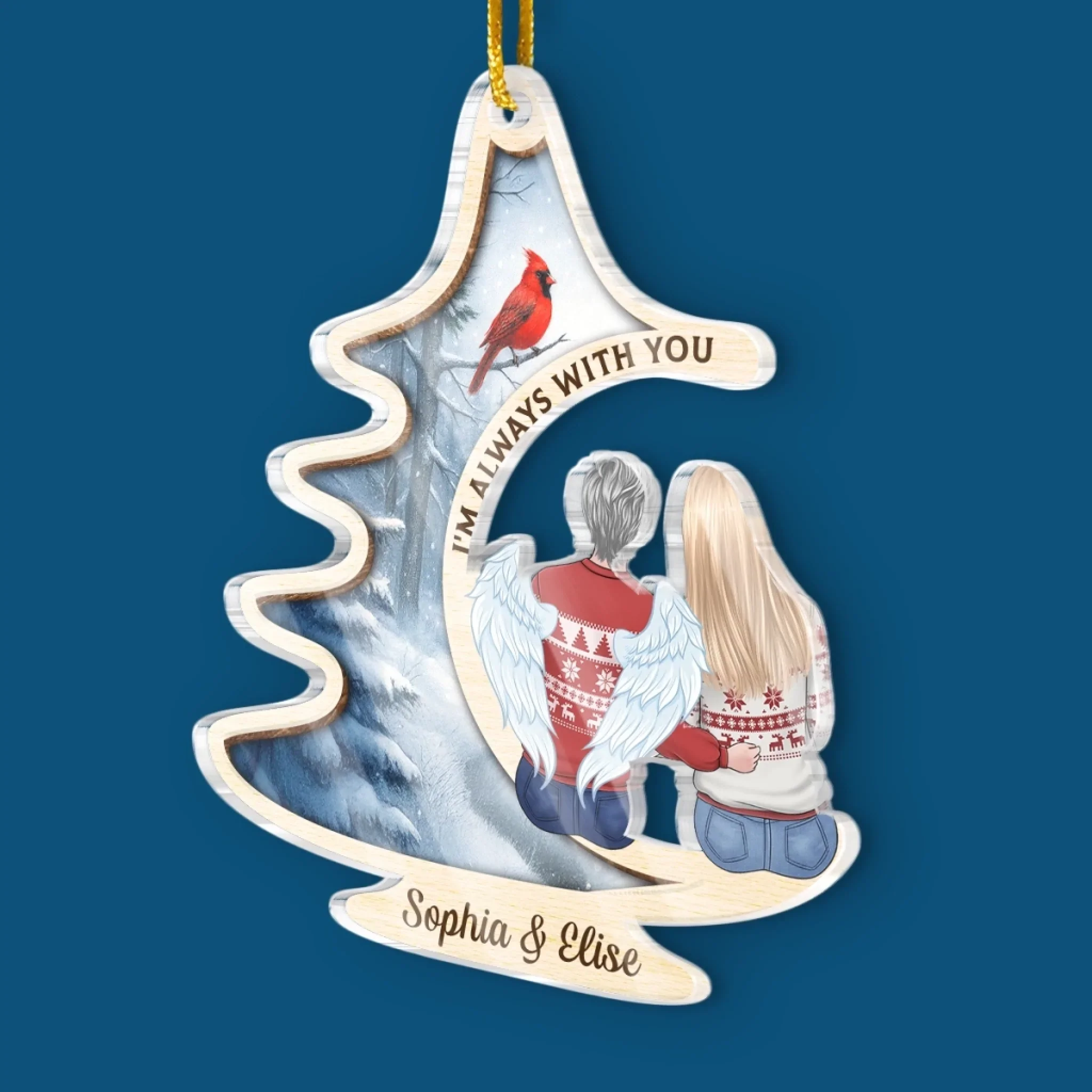 Custom Acrylic Ornament - Personalized Memorial Sympathy Gifts For Loss Of Mom, Dad - Beside You Always - Image 3