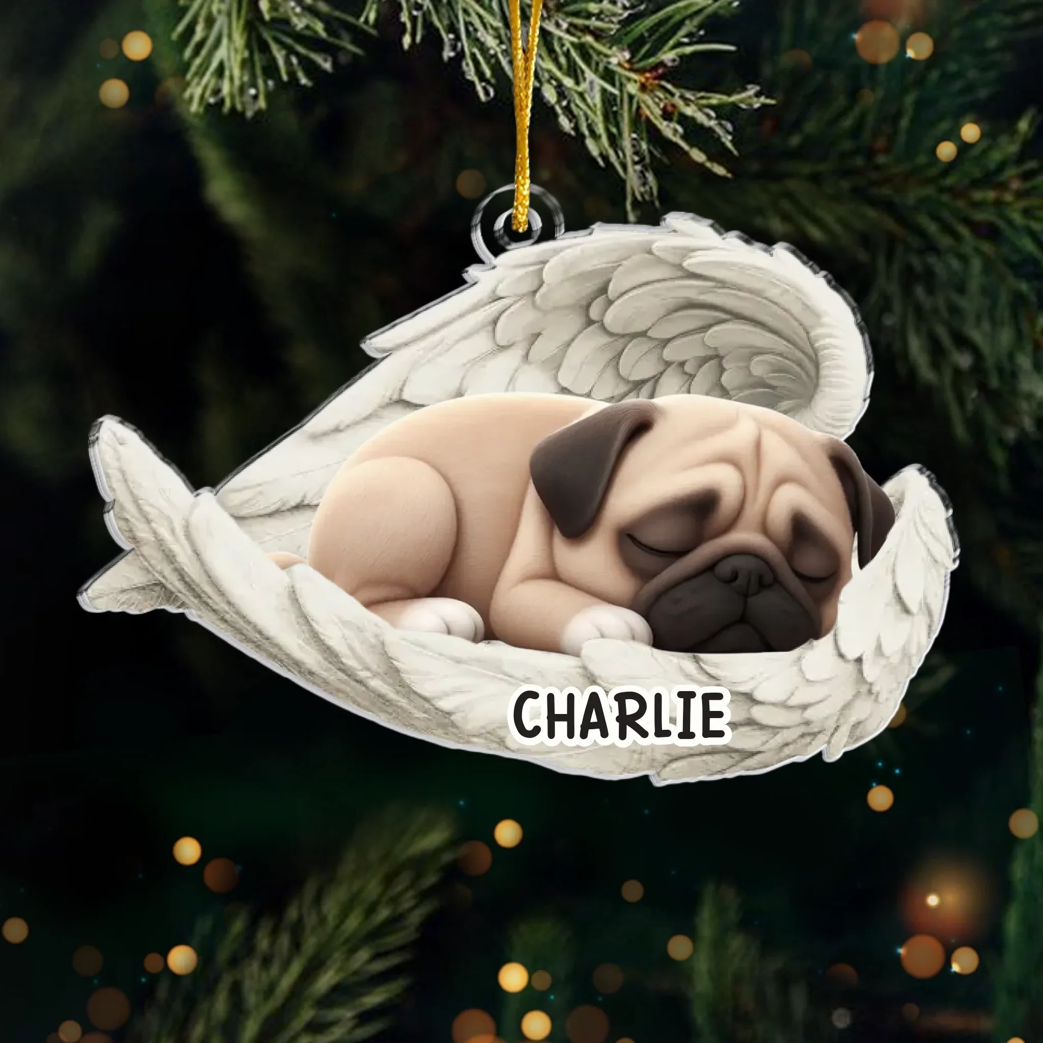 Custom Acrylic Ornament - Personalized Pet Christmas Memorial Sympathy Gifts For Dogs - Paws In Heaven, Love In My Heart - Image 2