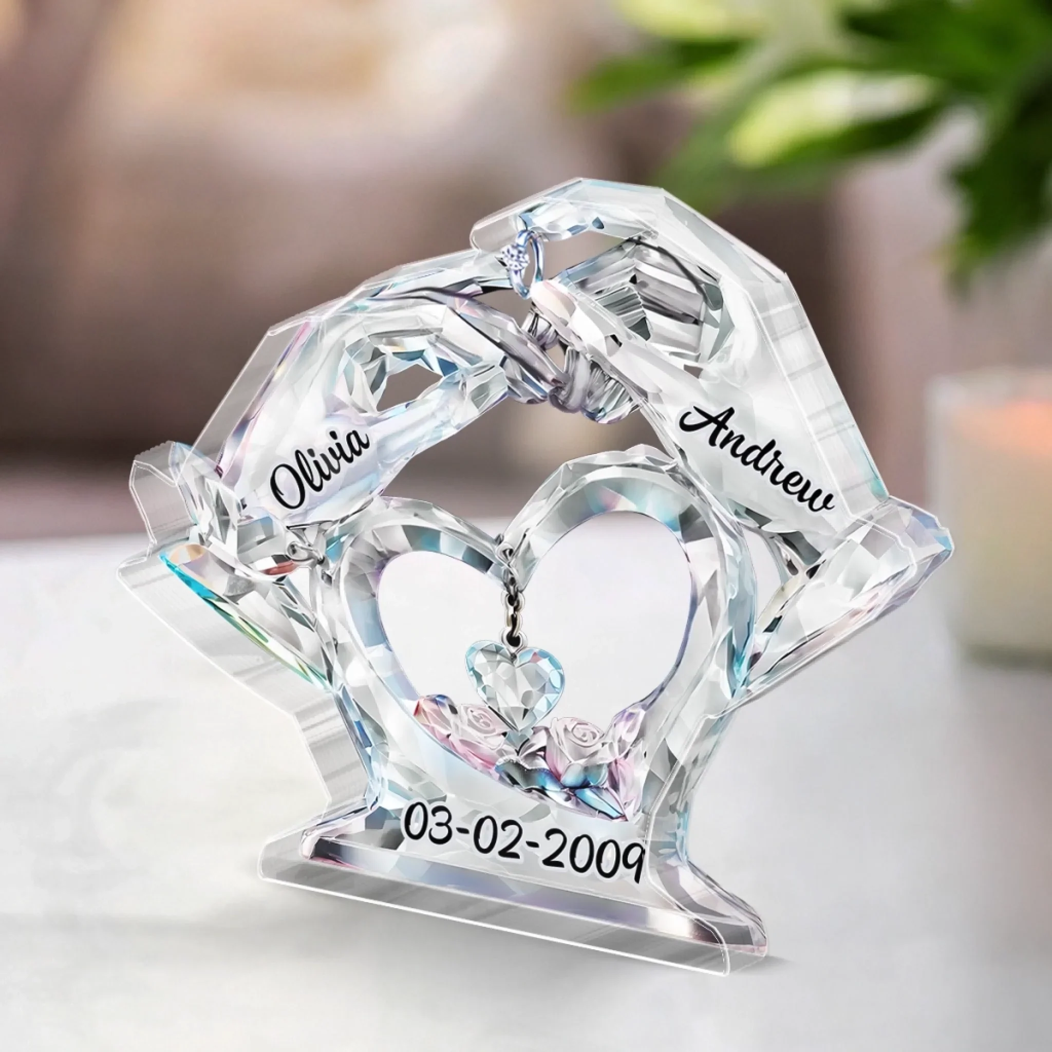 Custom Acrylic Plaque - Personalized Anniversary Wedding Gifts For Husband And Wife, Him And Her - Love Found Its Home - Image 4