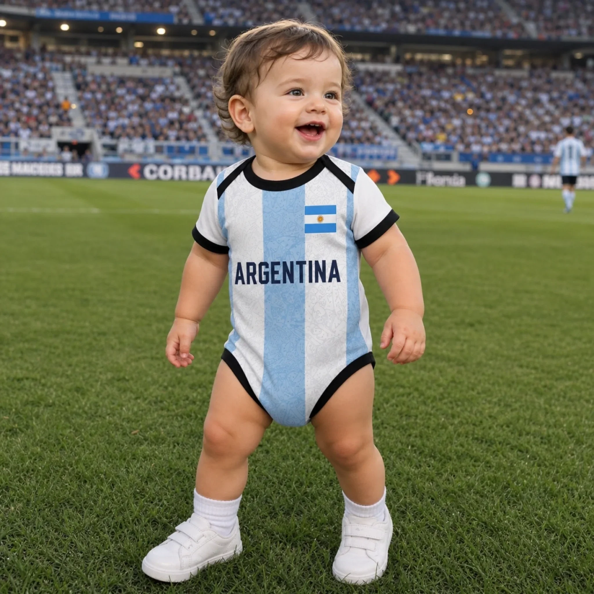 Custom Argentina World Football Baby Jersey Bodysuit - Personalized Baby Shower, Gender Reveal Gifts For New Moms, New Dads, Football Lovers - Future Team Captain - Image 3