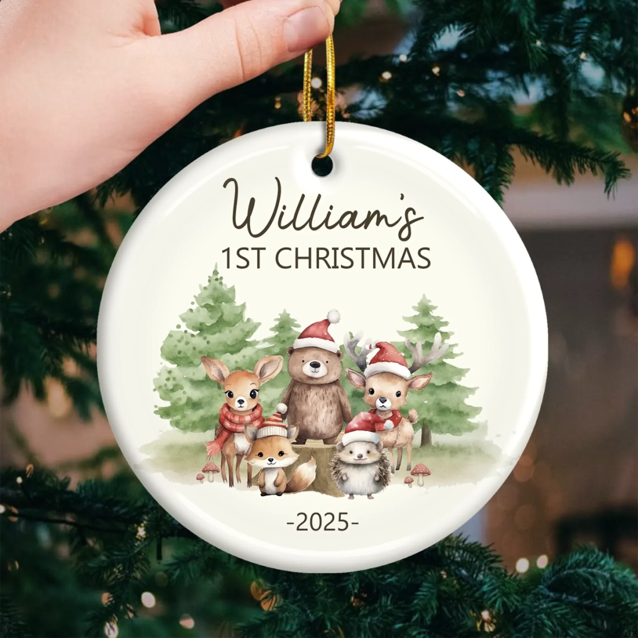 Custom Baby First Christmas Ceramic Ornament - Personalized Christmas Baby Shower, Gender Reveal Gifts For New Moms, New Dads, New Parents - Born To Be Loved - Image 3