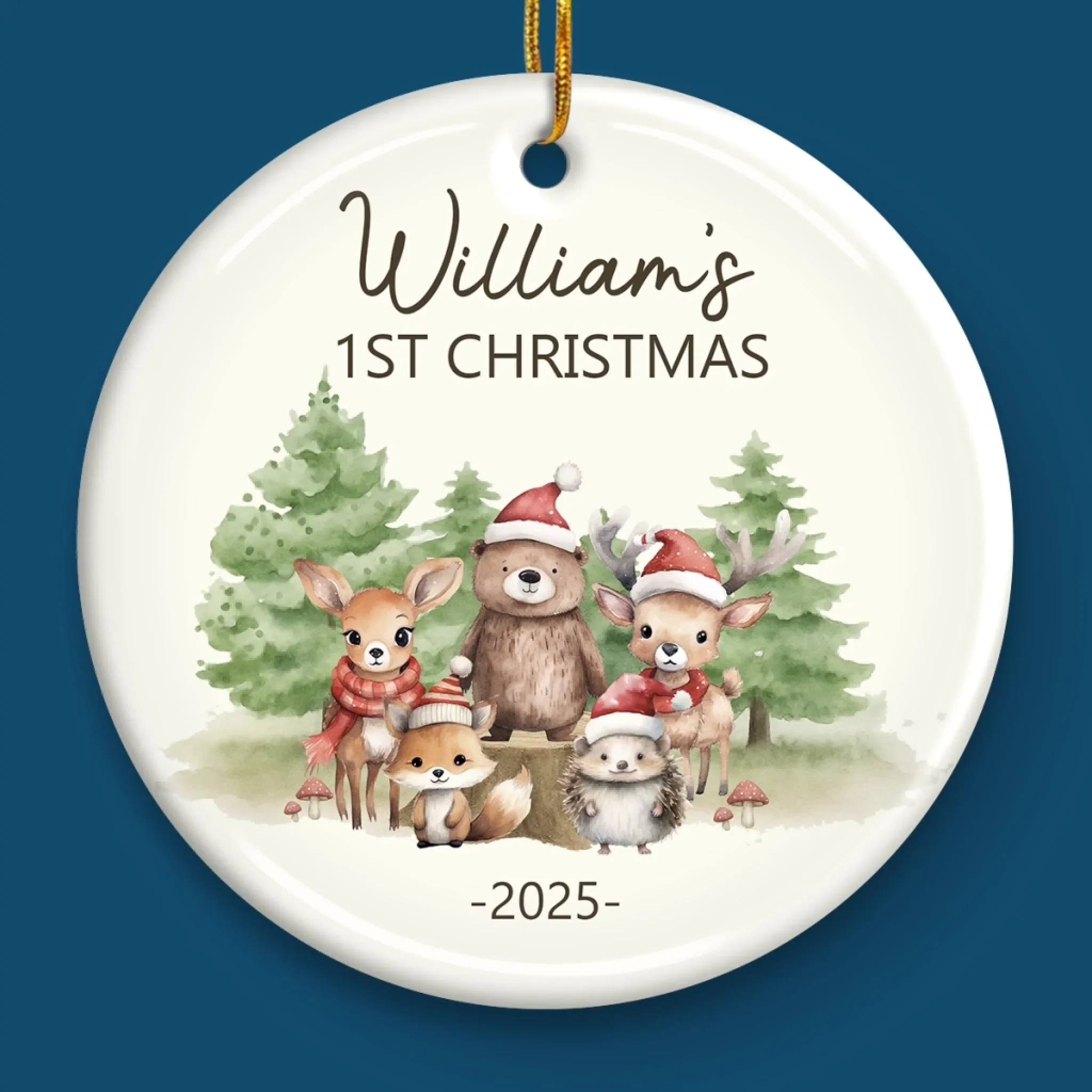 Custom Baby First Christmas Ceramic Ornament - Personalized Christmas Baby Shower, Gender Reveal Gifts For New Moms, New Dads, New Parents - Born To Be Loved - Image 4