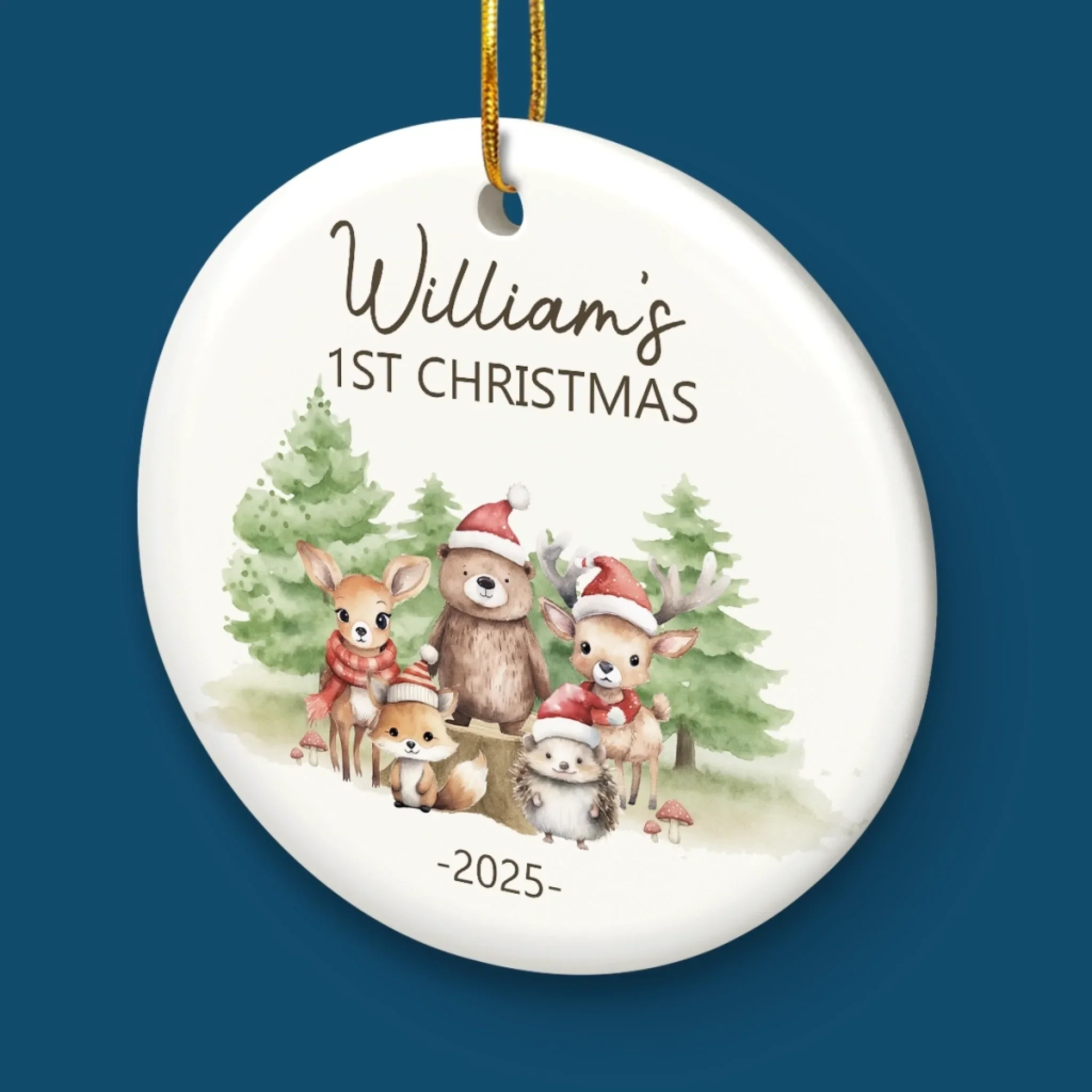 Custom Baby First Christmas Ceramic Ornament - Personalized Christmas Baby Shower, Gender Reveal Gifts For New Moms, New Dads, New Parents - Born To Be Loved - Image 5