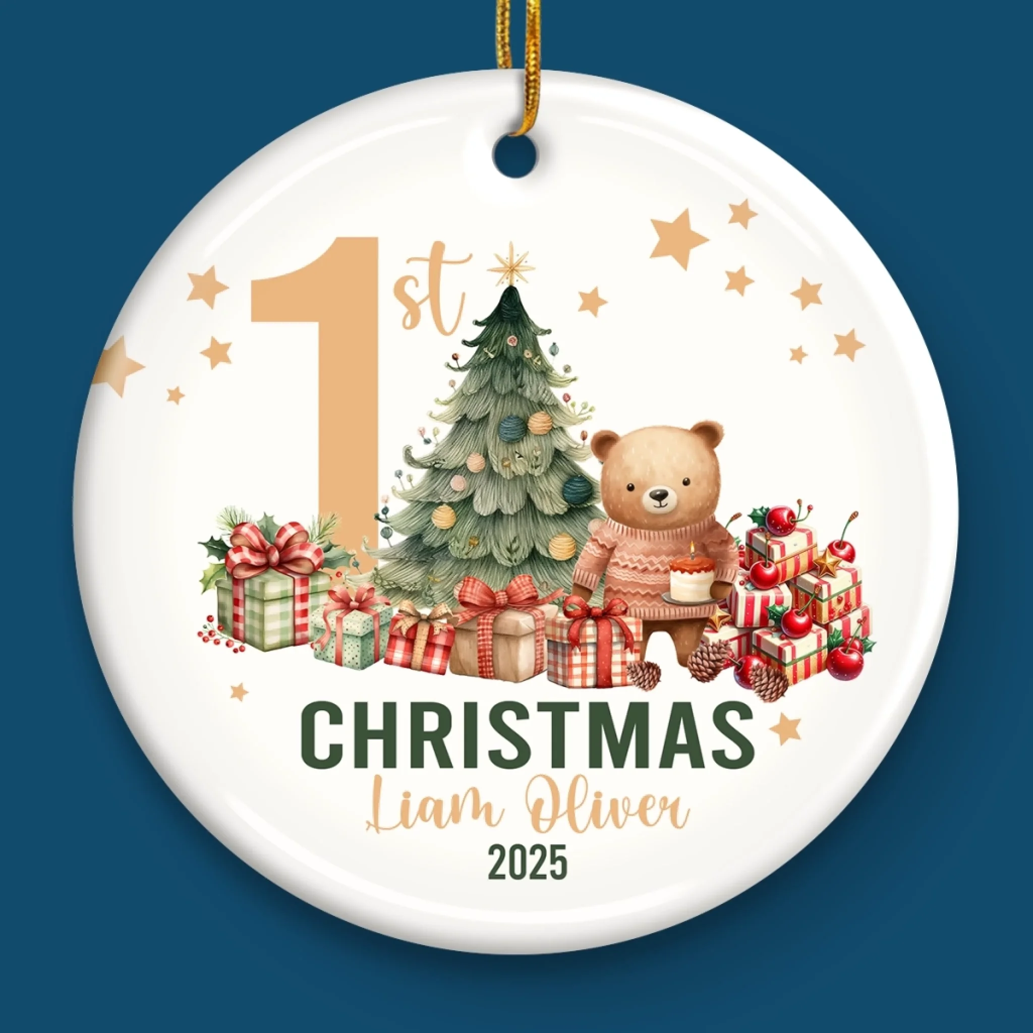 Custom Baby First Christmas Ceramic Ornament - Personalized Christmas Baby Shower, Gender Reveal Gifts For New Moms, New Dads, New Parents - Love At Every Snuggle - Image 4
