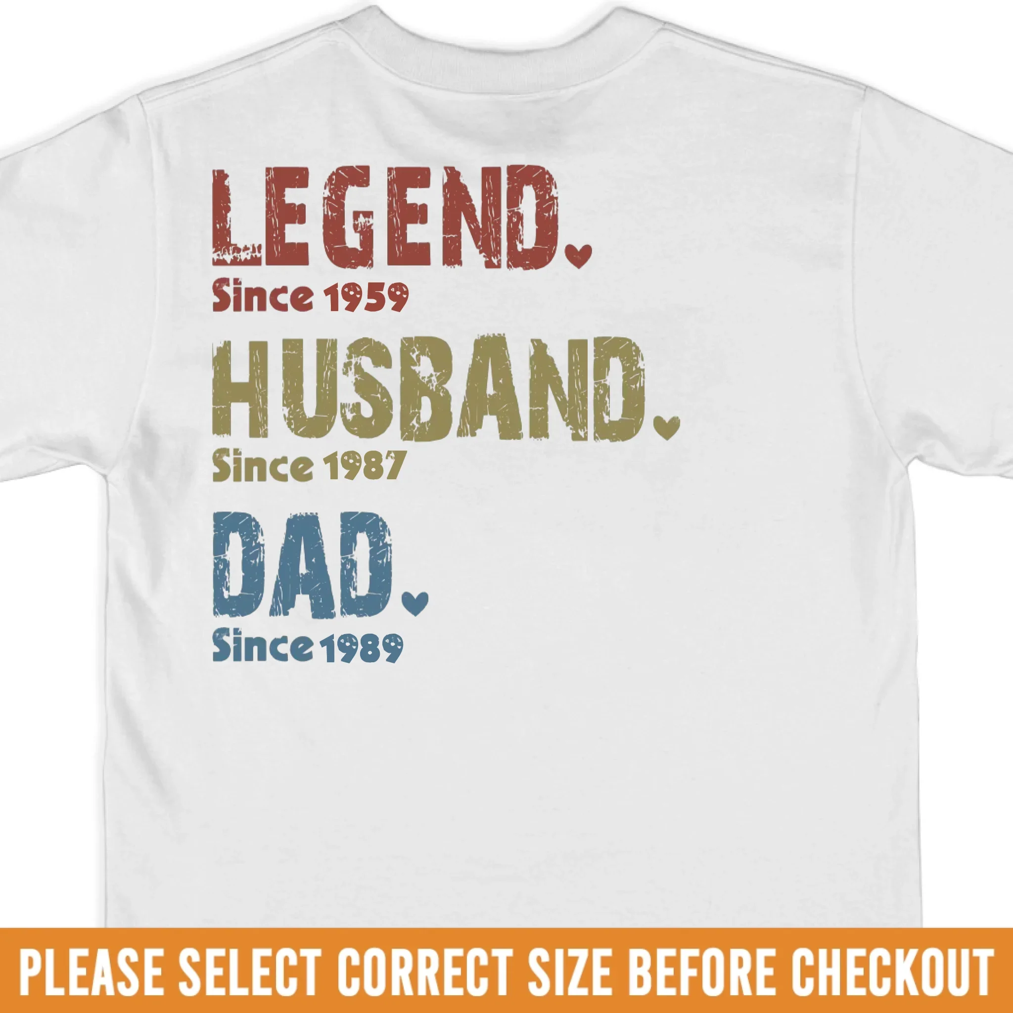 Custom Back Printed Unisex T-shirt, Premium T-shirt, Hoodie - Personalized Birthday Gifts For Dad, Grandpa - Generations Of Love In One Heart - Image 6
