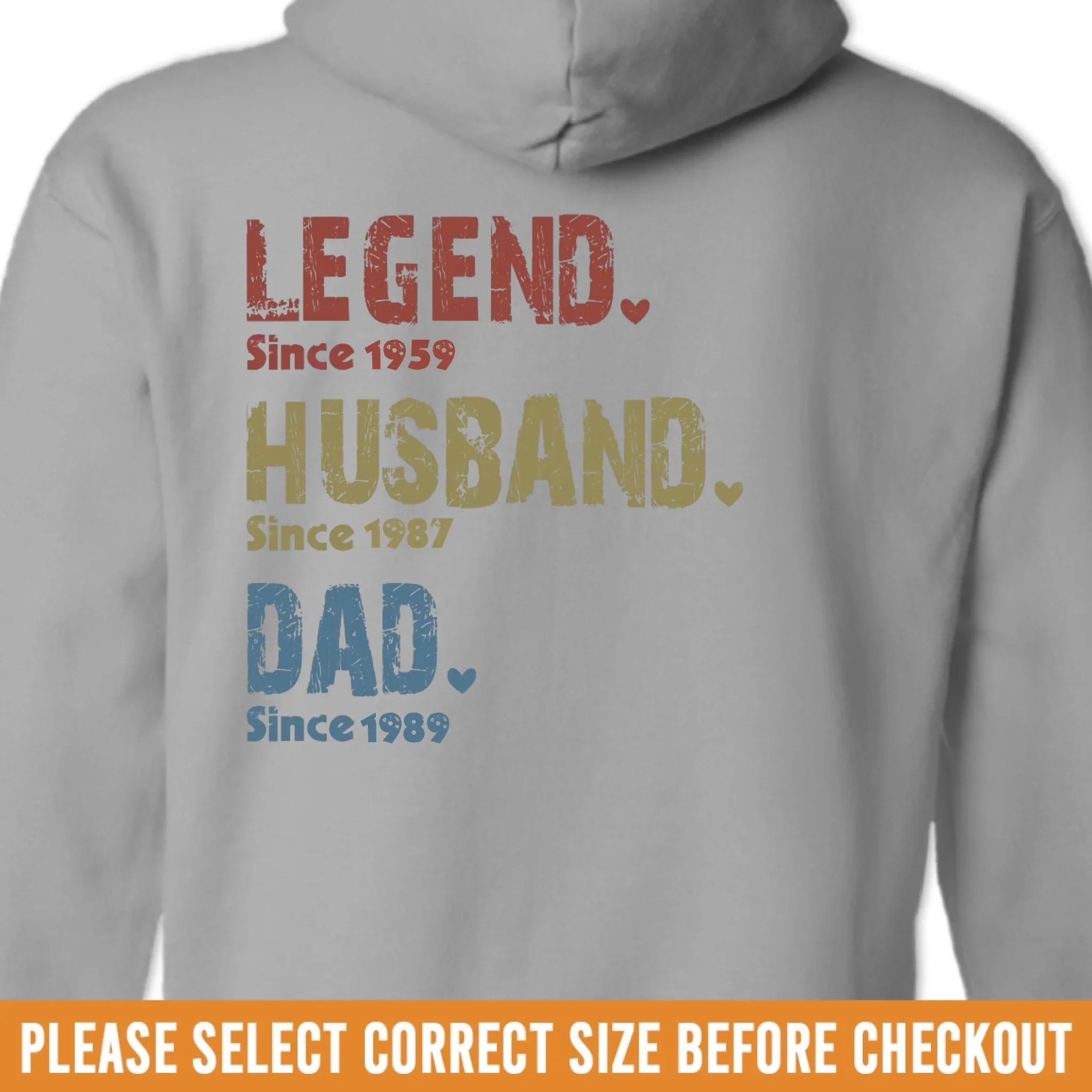 Custom Back Printed Unisex T-shirt, Premium T-shirt, Hoodie - Personalized Birthday Gifts For Dad, Grandpa - Generations Of Love In One Heart - Image 7