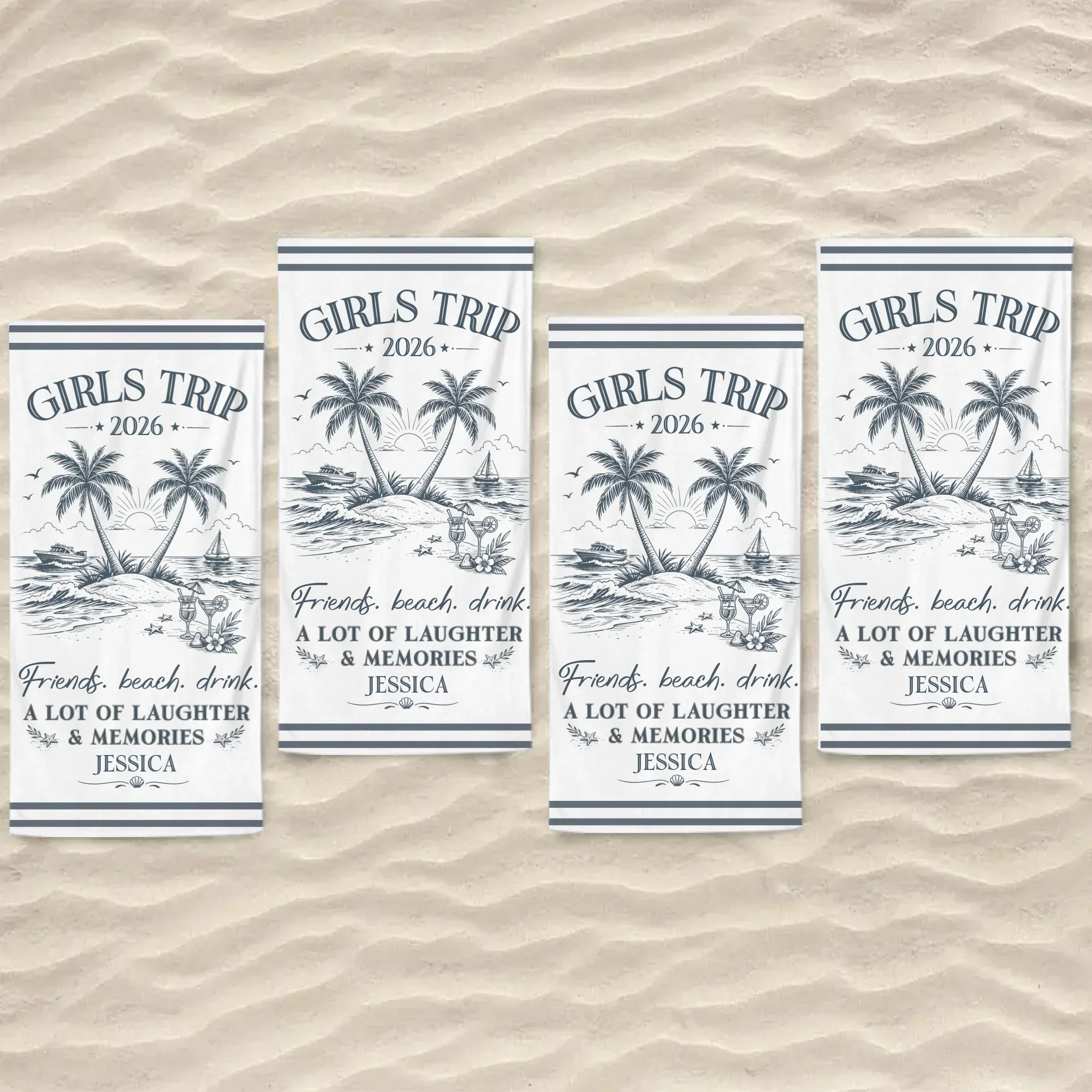 Custom Beach Towel - Personalized Summer Vacation And Travel Gifts For Best Friends, Family - Tropical Vibes Only - Image 9