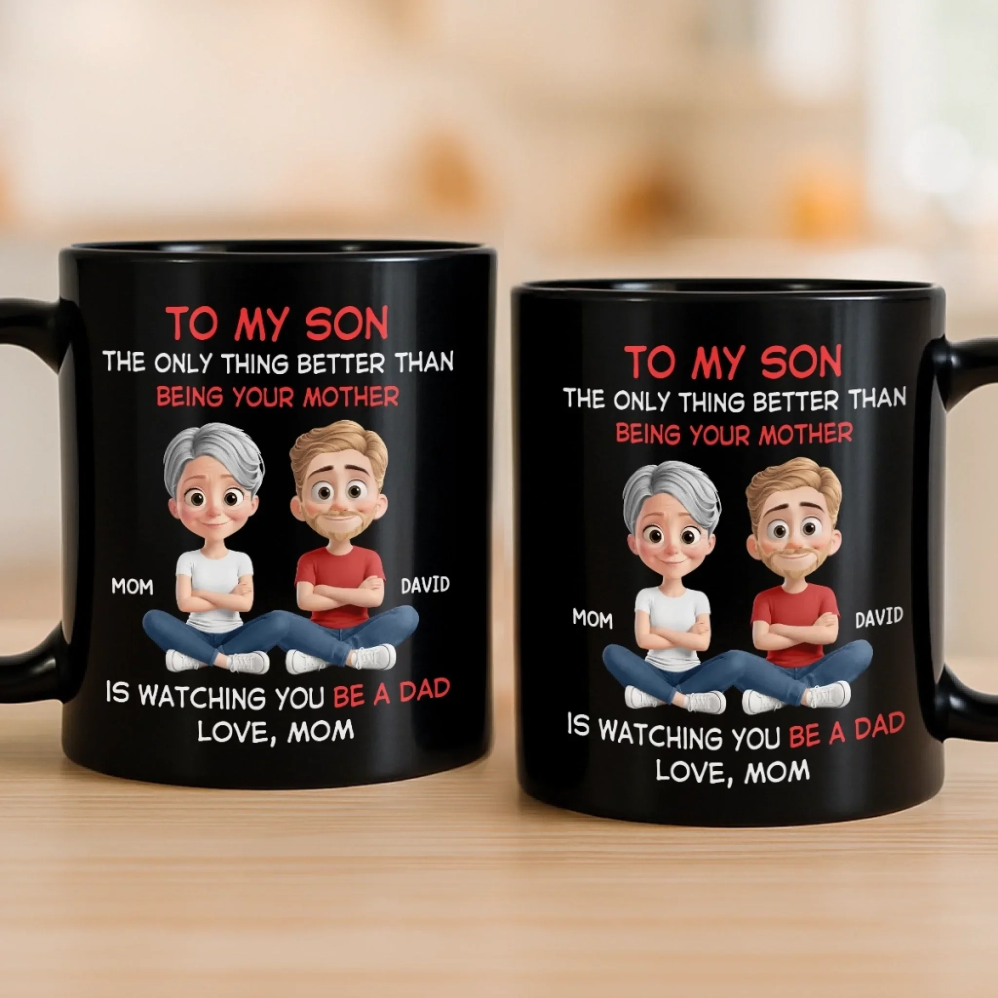 Custom Black Mug - Personalized Birthday Gifts For Mom, Dad, Daughter, Son - My Son My Greatest Pride - Image 4