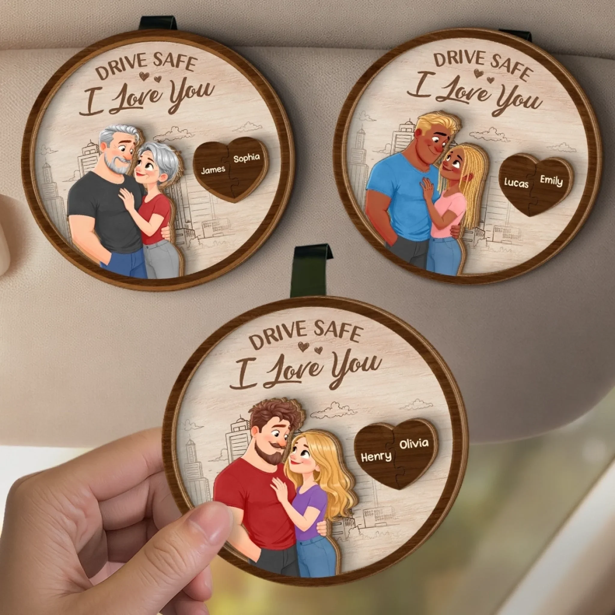 Custom Car Visor Clip - Personalized Anniversary Wedding Gifts For Husband And Wife, Him And Her - Our Love Keeps Blooming - Image 3