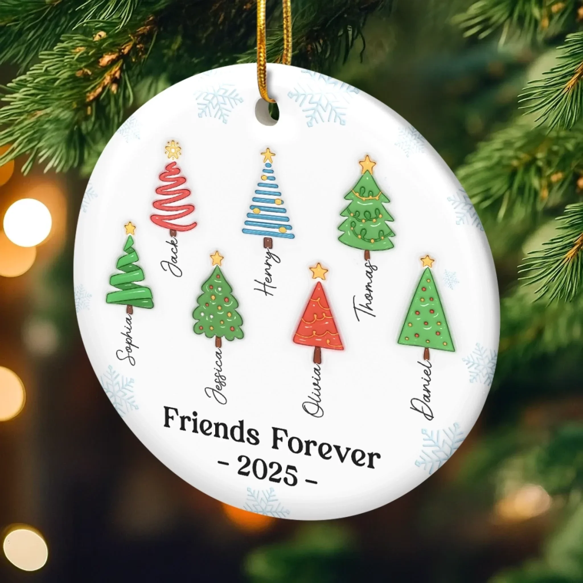 Custom Ceramic Ornament - Personalized Best Friend Christmas Birthday Gifts For Women, Besties, Sisters, BFF - Together Feels Like Magic - Image 4