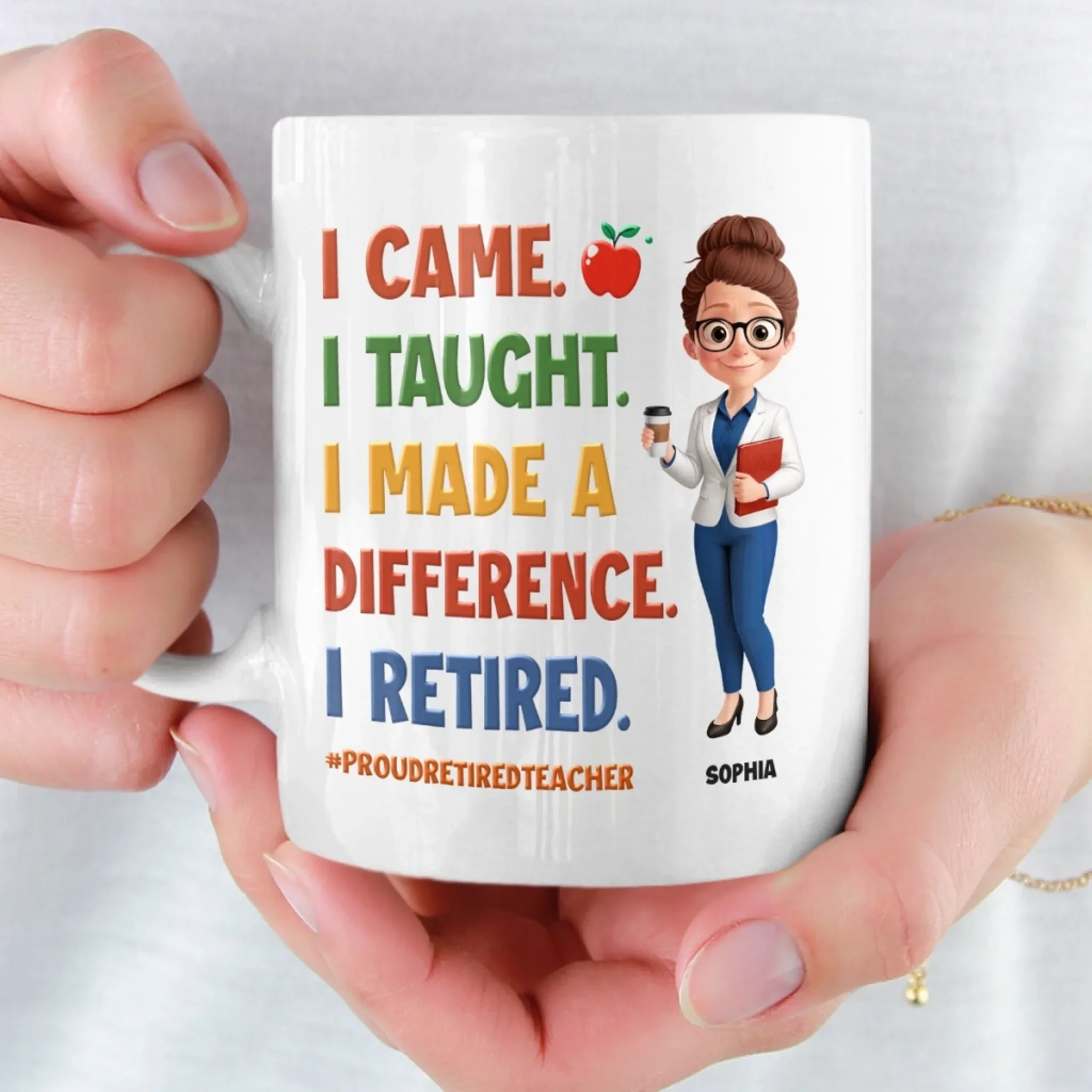 Custom Classroom Decor Mug - Personalized Retirement Gifts For Teachers, Women, Men - Bell’s Rung, I’m Done - Image 5