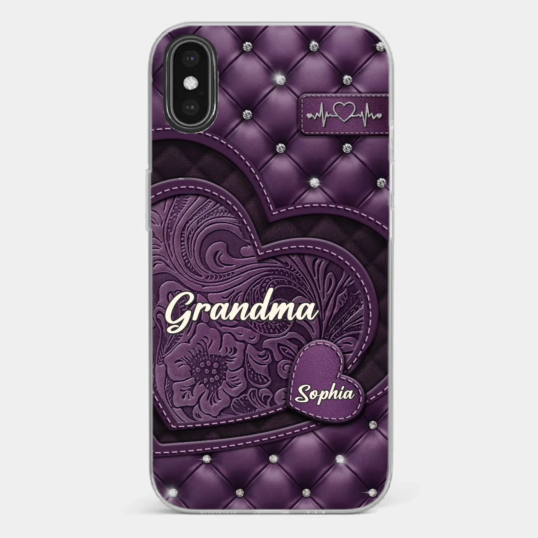 Custom Clear Phone Case - Personalized Mother's Day Birthday Gifts For Mom, Grandma - Hearts Held Together - Image 27