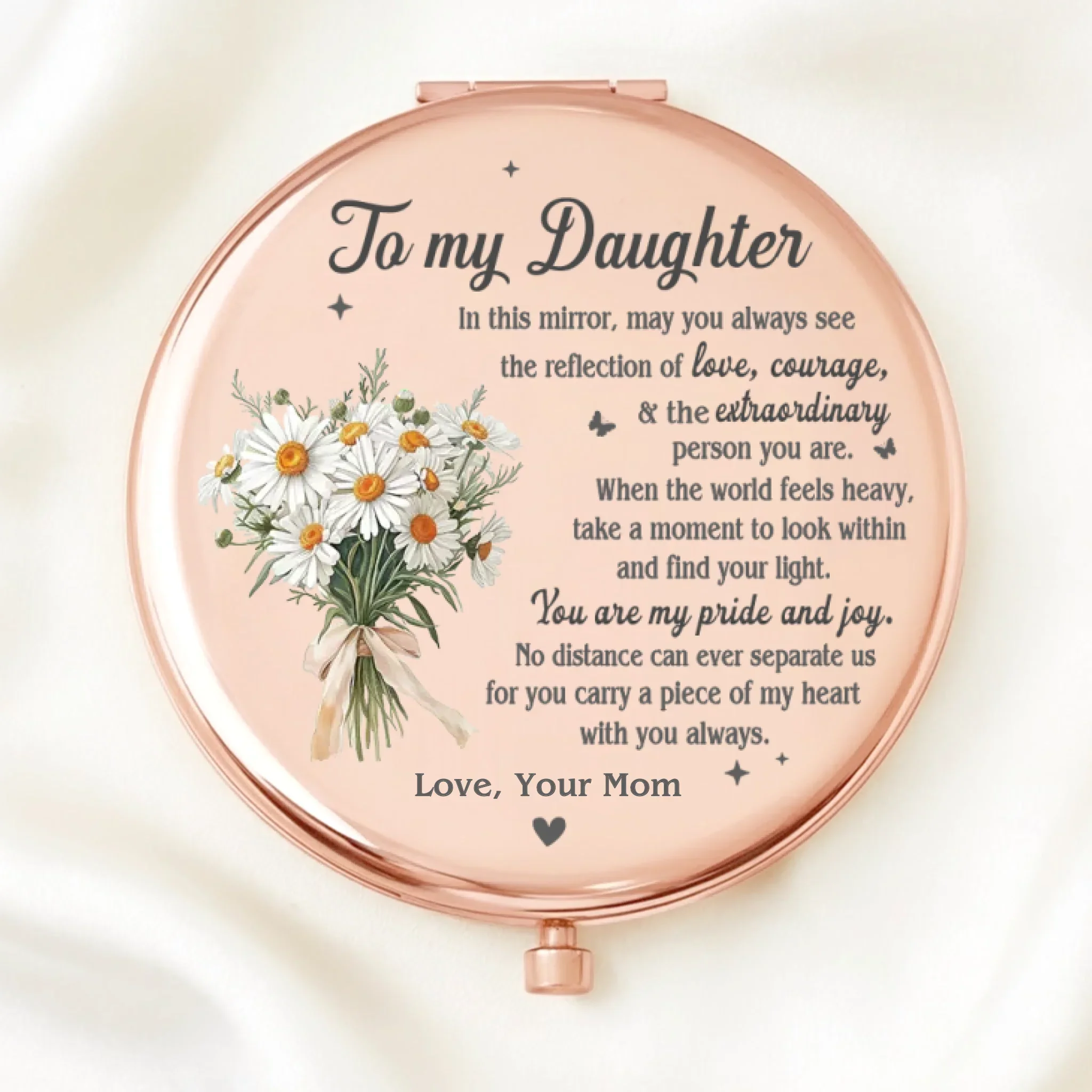 Custom Compact Mirror - Personalized Birthday Gifts For Daughter, Granddaughter - You Are My Pride And Joy - Image 2