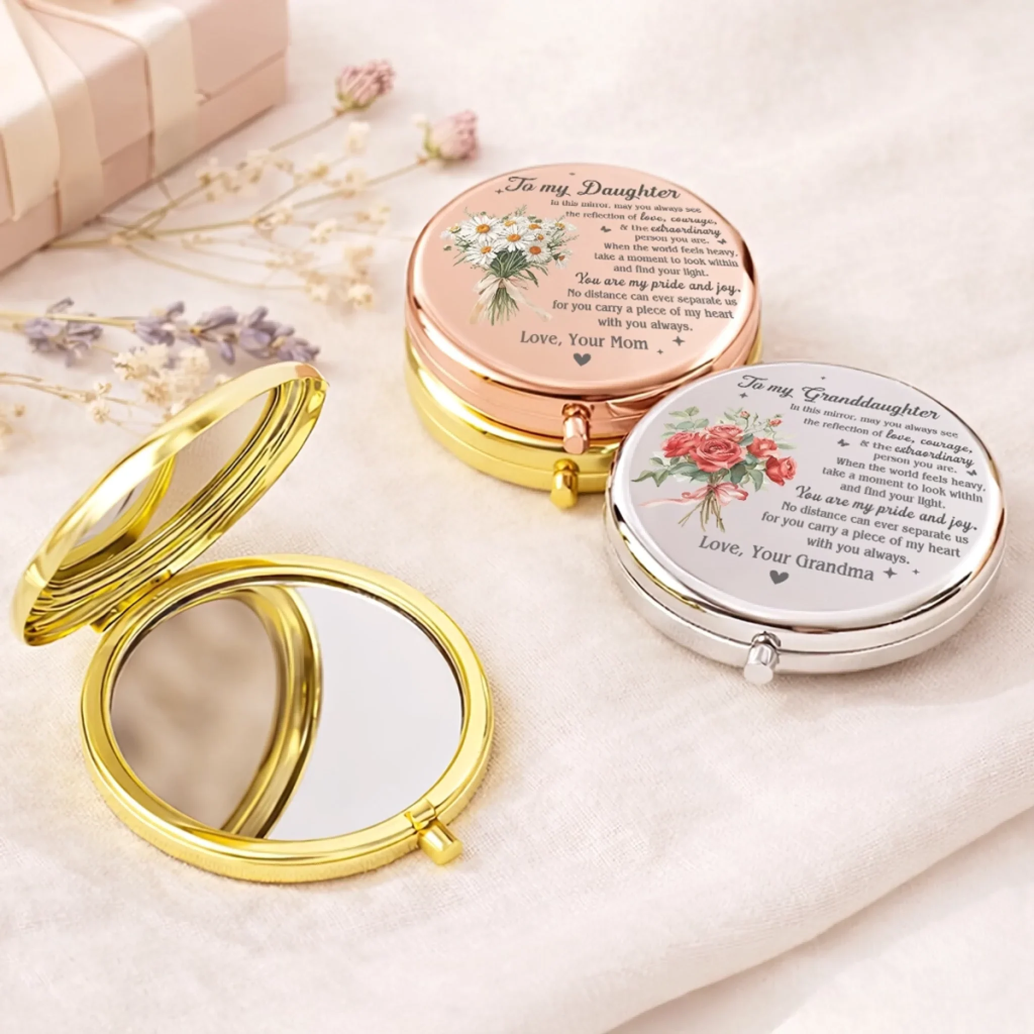 Custom Compact Mirror - Personalized Birthday Gifts For Daughter, Granddaughter - You Are My Pride And Joy - Image 5