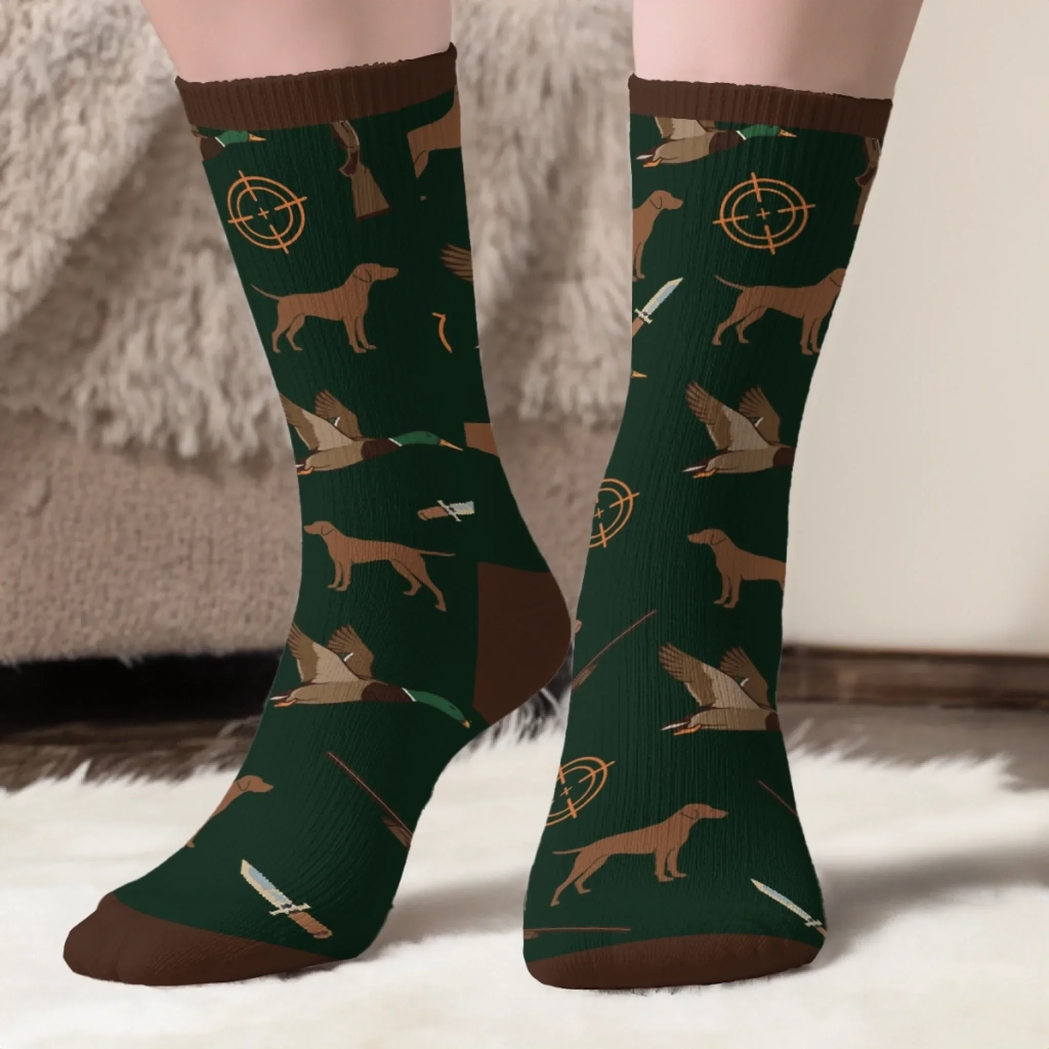 Custom Crew Socks - Personalized Birthday Hunting Gifts For Hunters - Hunting Season Never Ends - Image 5