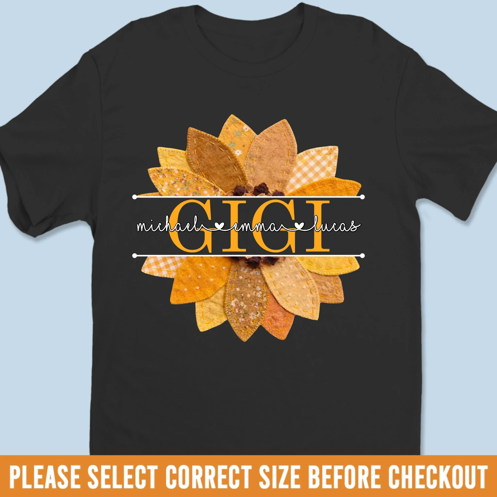 Custom Faux Embroidery Unisex T-shirt, Premium T-shirt, Hoodie - Personalized Mother's Day Birthday Gifts For Mom, Grandma - A Sunflower Kind Of Love - Image 8