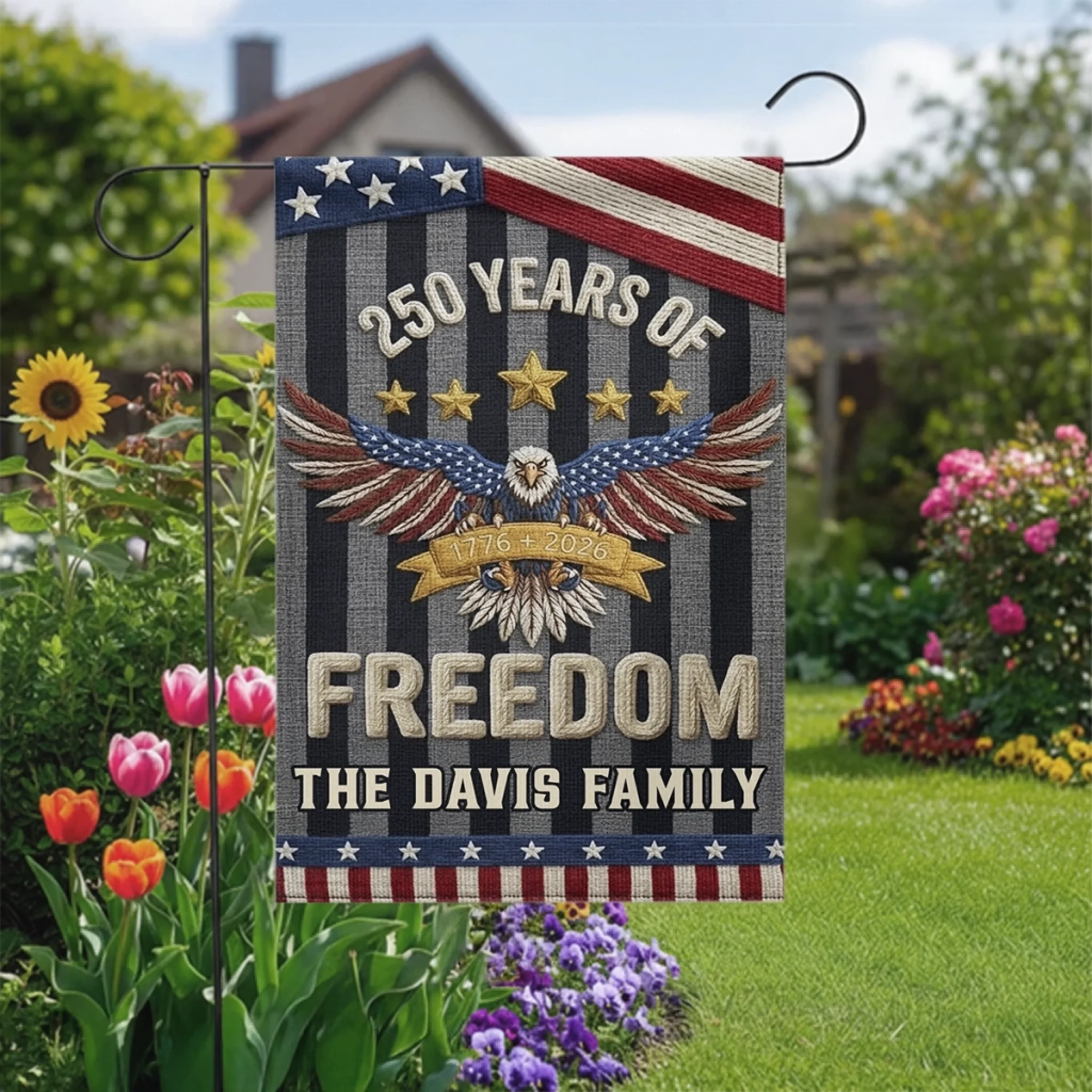 Custom Flag - Personalized America 250th Anniversary Gifts For Mom, Dad, Brother, Sister, Kids - United By History And Hope - Image 5
