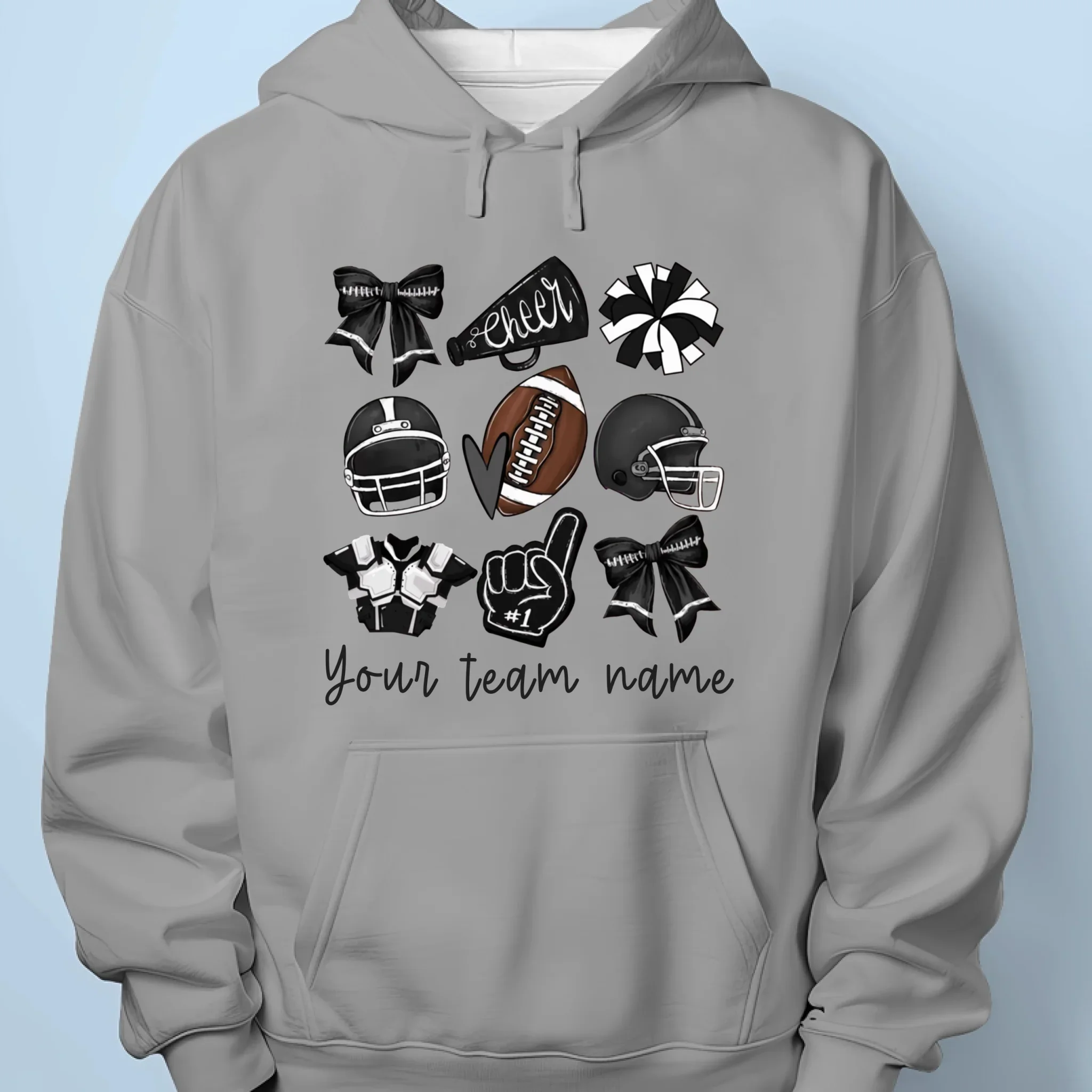 Custom Football Cheer Mom T-shirt, Hoodie - Personalized Birthday Football Gifts For American Football Players, Cheerleader, Football Lovers, Football Mom, Football Grandparent, - American Football Coquette Bow Team - Image 7