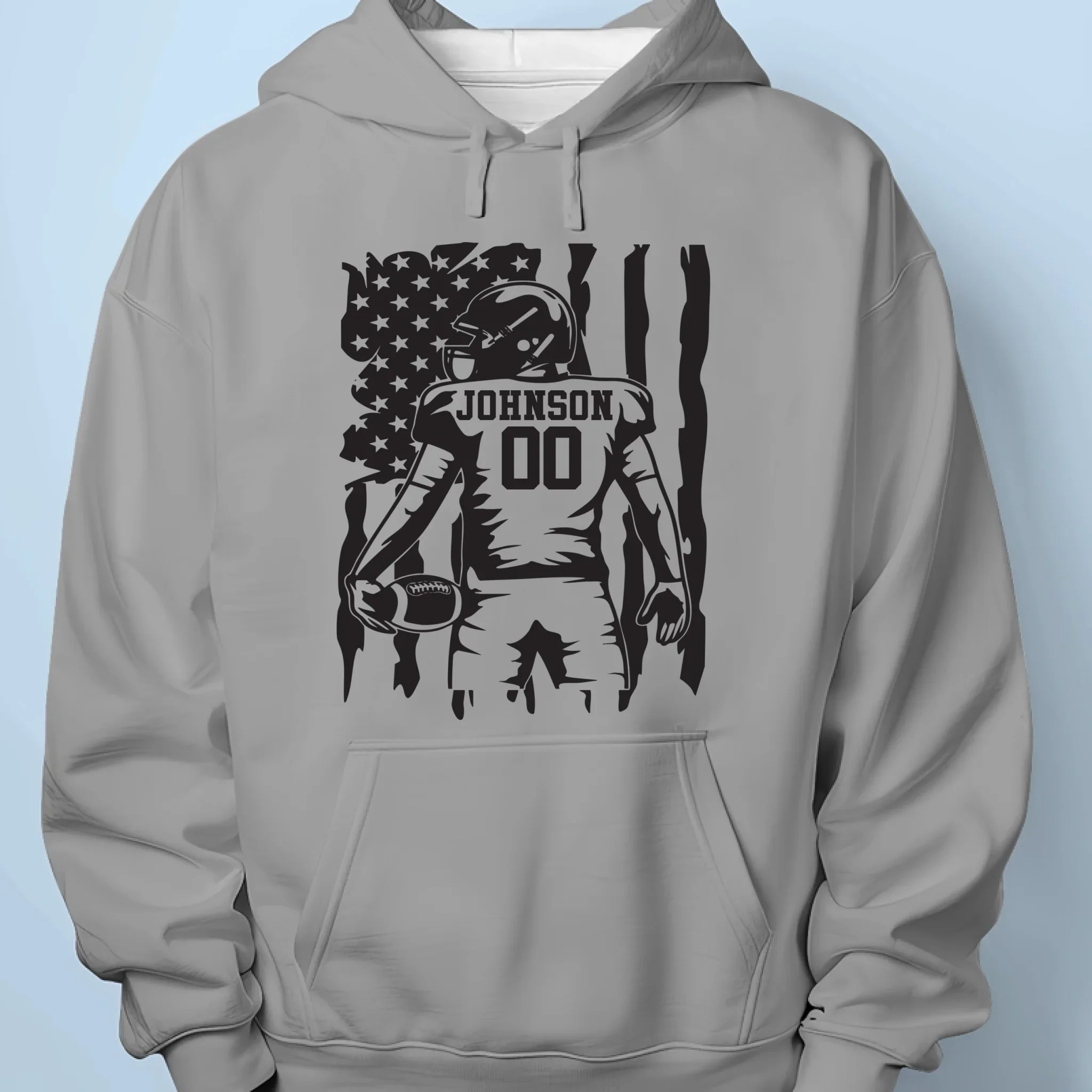 Custom Football Player T-shirt, Hoodie - Personalized Birthday Football Gifts For American Football Players, Football Lovers, NFL Fans - American Football With Flag - Image 8