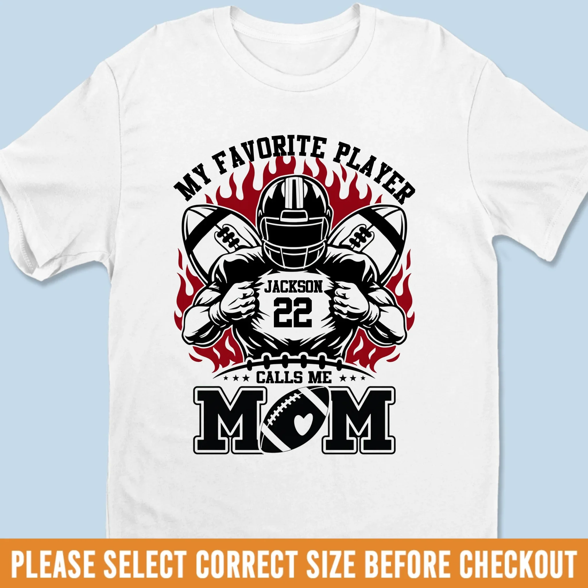 Custom Football Senior Mom T-shirt, Hoodie - Personalized Birthday Football Gifts For Mom, American Football Players, Football Lovers, NFL Fans - Heart On The Field - Image 2