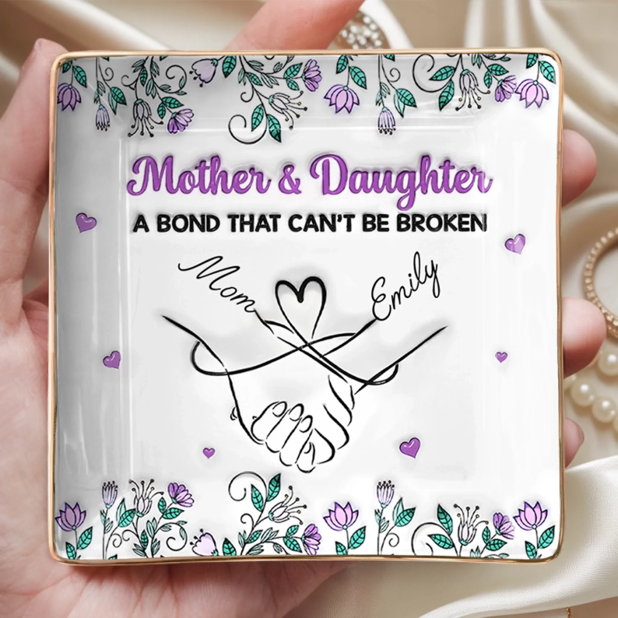 Custom Full-Print Jewelry Dish - Personalized Birthday Gifts For Mom, Daughter - Keep Your Sparkle Close Always - Image 3
