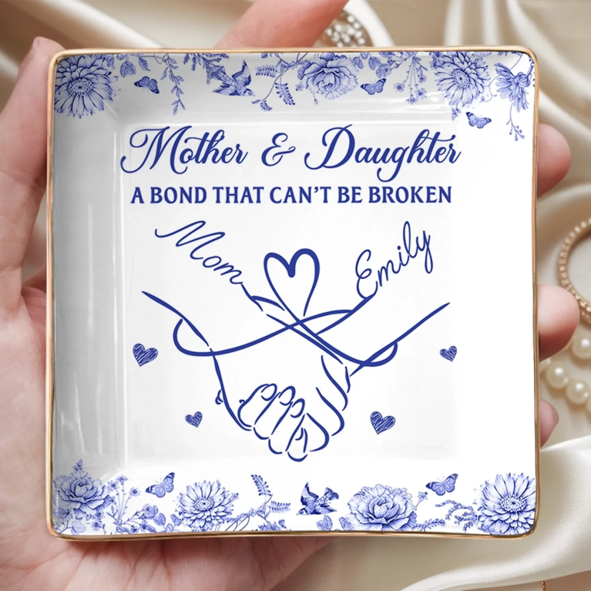 Custom Full-Print Jewelry Dish - Personalized Birthday Gifts For Mom, Daughter - Shine With Grace - Image 3