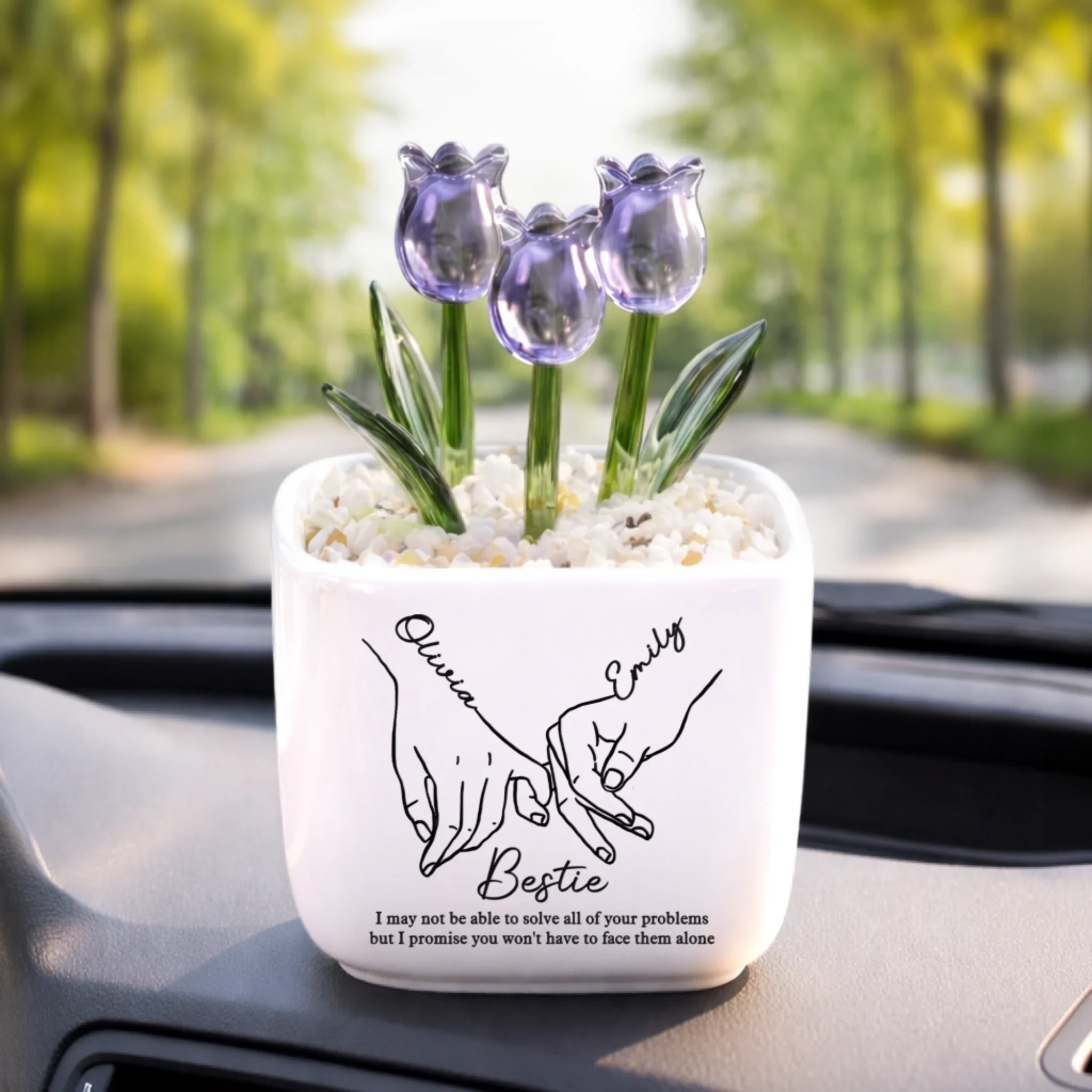 Custom Glass Everlasting Tulips - Personalized Best Friend Birthday Gifts For Women, Besties, Sisters, BFF - Forever My Soul Sister - Image 3