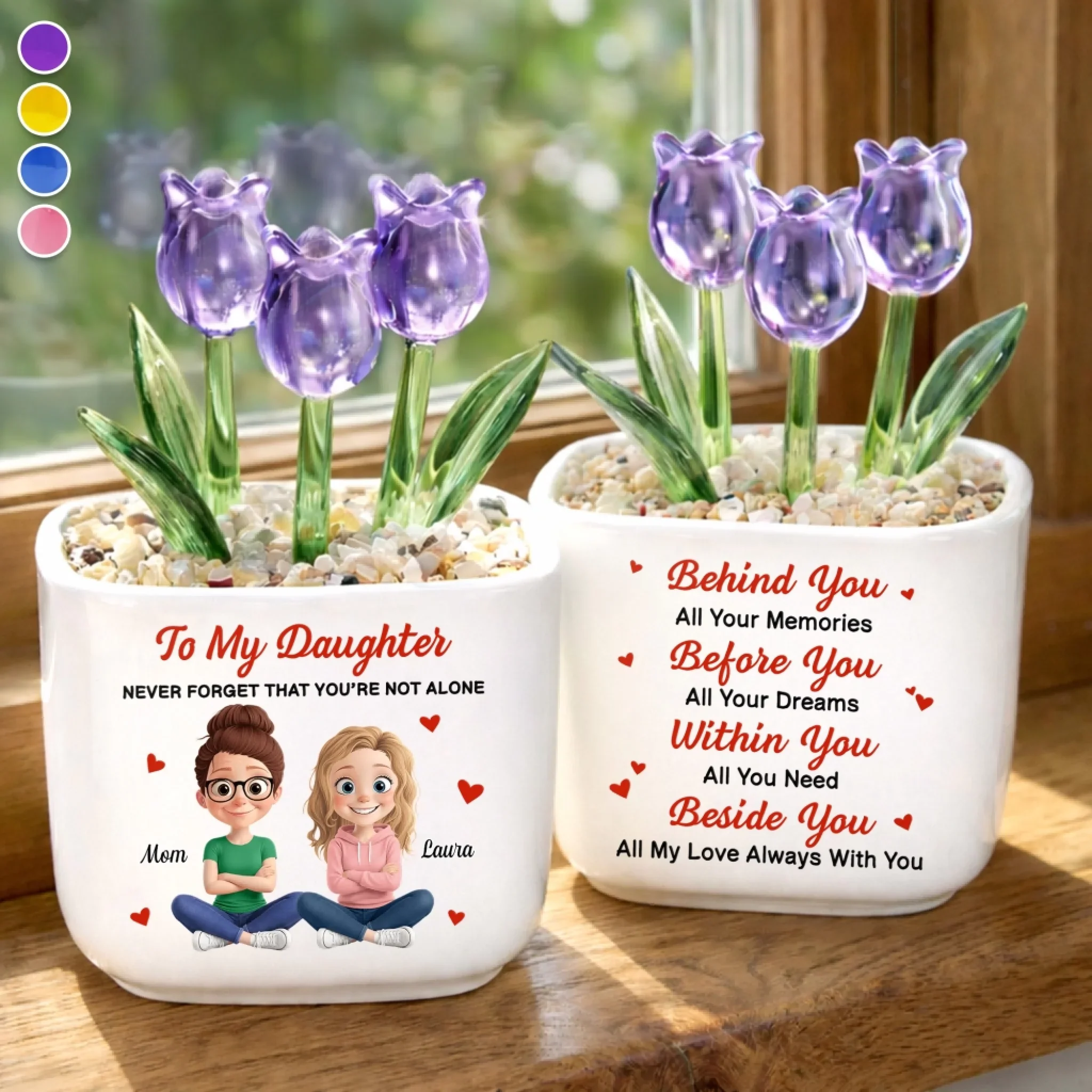 Custom Glass Everlasting Tulips - Personalized Birthday Gifts For Daughter - A Daily Dose Of Mom Love