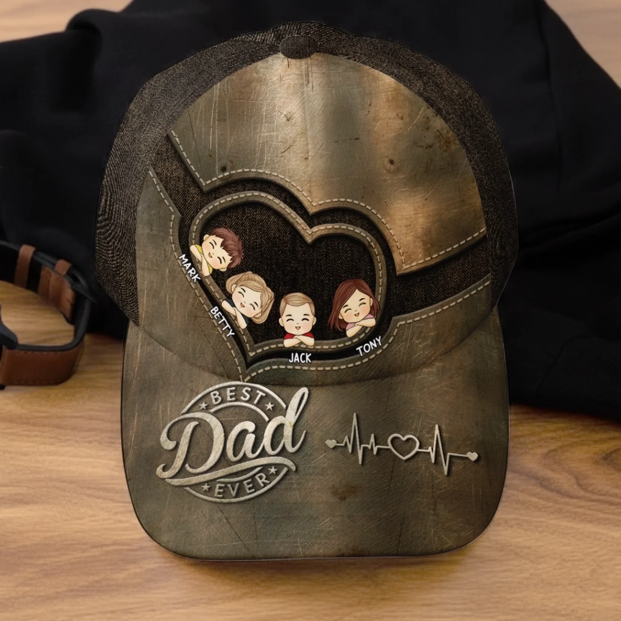 Custom Hat, All Over Print Classic Cap - Personalized 4th Of July Gifts For Dad, Grandpa - Freedom Runs In My Blood - Image 4