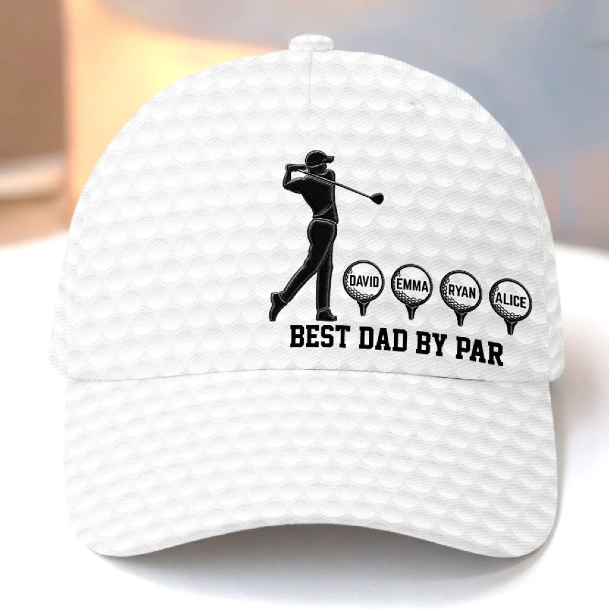 Custom Hat, All Over Print Classic Cap - Personalized Father's Day Birthday Golf Gifts For Dad, Grandpa - Good Swings Good Days - Image 3