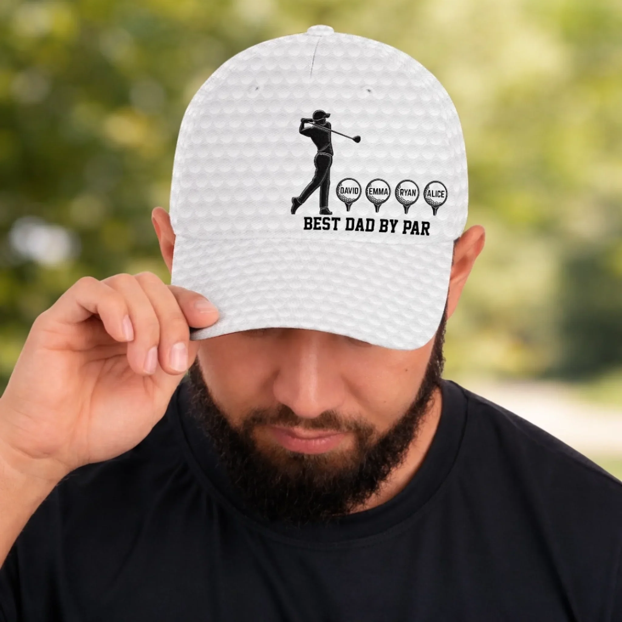 Custom Hat, All Over Print Classic Cap - Personalized Father's Day Birthday Golf Gifts For Dad, Grandpa - Good Swings Good Days - Image 6