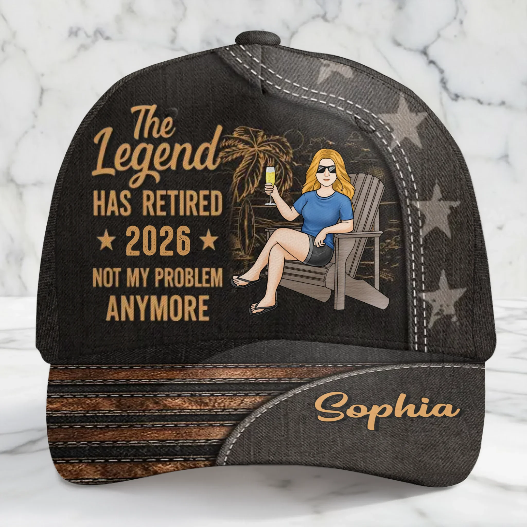 Custom Hat, All Over Print Classic Cap - Personalized Retirement Gifts For Women, Men - Enjoy Life On Your Terms - Image 2