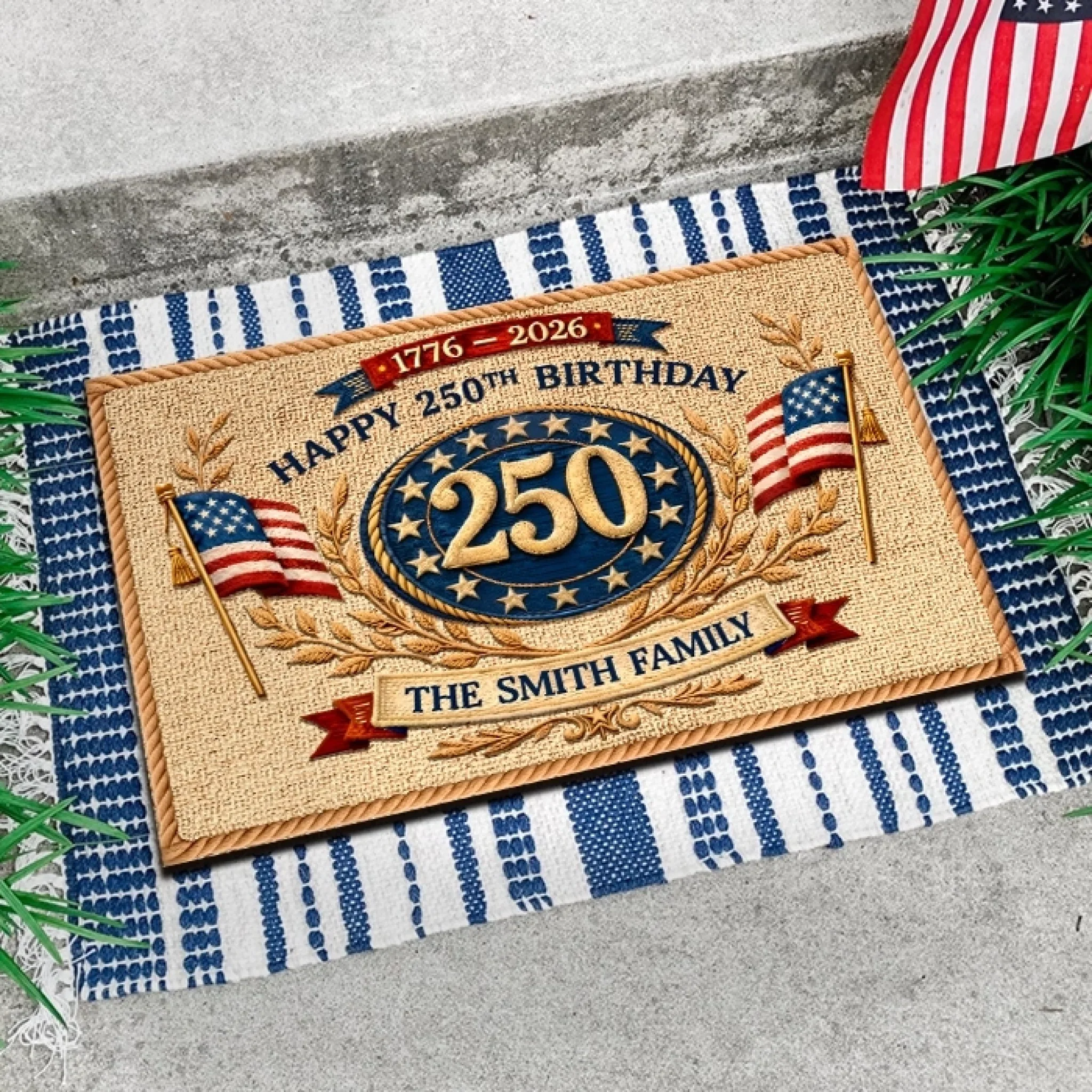 Custom Home Decor Decorative Mat - Personalized America 250th Anniversary Gifts For Mom, Dad, Brother, Sister, Kids - A Legacy Of Liberty - Image 5