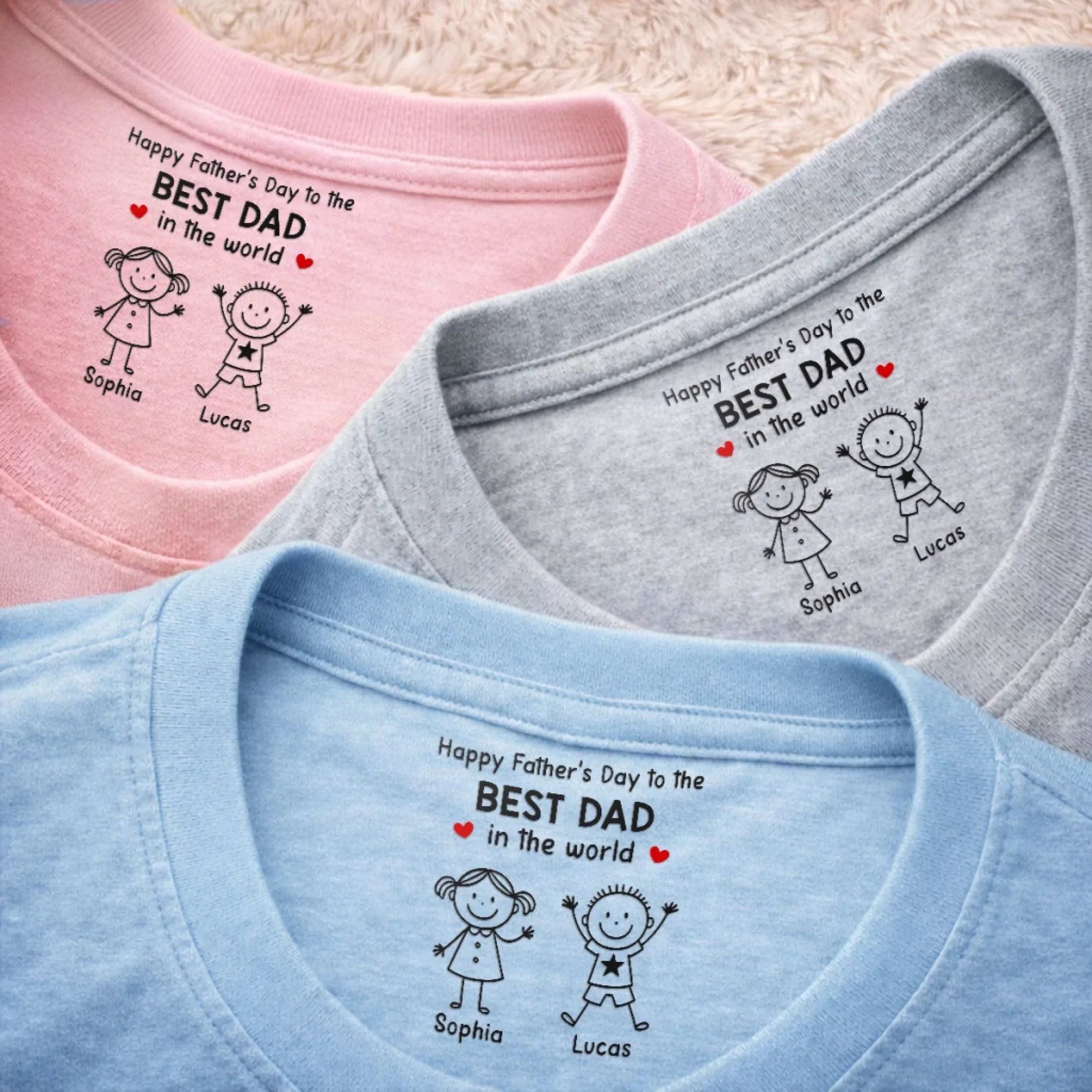 Custom Inside Neck Print T-Shirt - Personalized Father's Day Birthday Gifts For Dad, Grandpa - Dad Is My Greatest Strength - Image 8