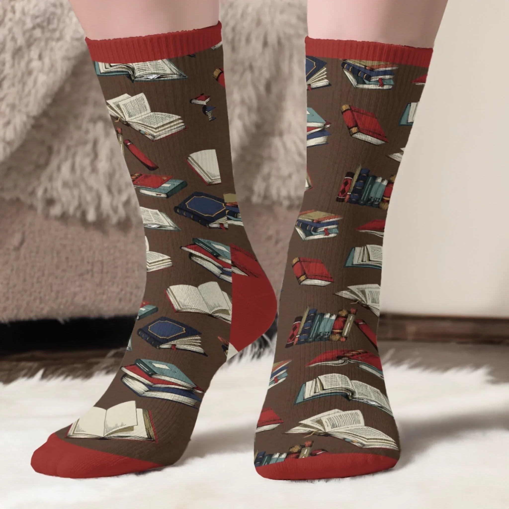 Custom Kid Crew Socks - Personalized Bookish Gifts For Book Lovers, Bookworms, Readers - Bookmark My Little World - Image 5