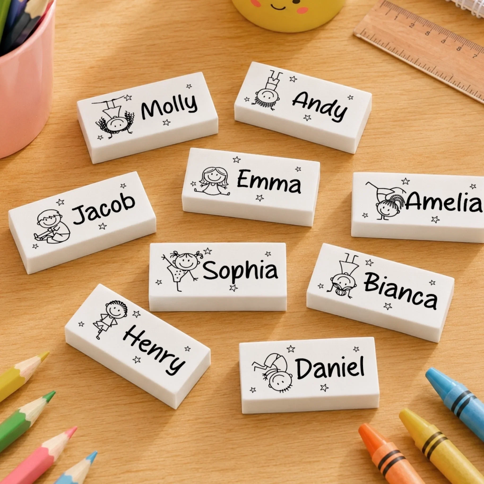 Custom Kids White Eraser - Personalized Back To School Gifts For Kids - Dream Big Every Day