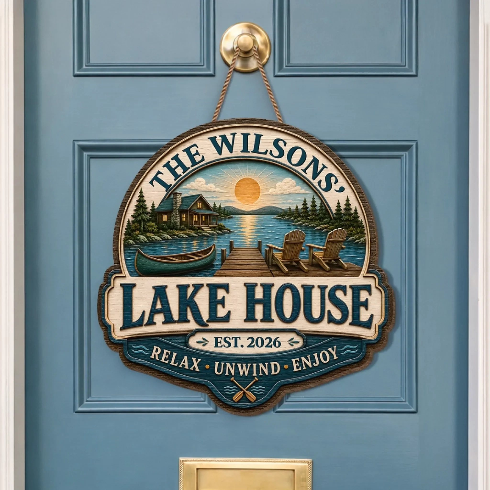 Custom Lake House Wood Sign - Personalized Summer Vacation And Travel Gifts For Mom, Dad, Brother, Sister - Home Is Where The Lake Is - Image 2