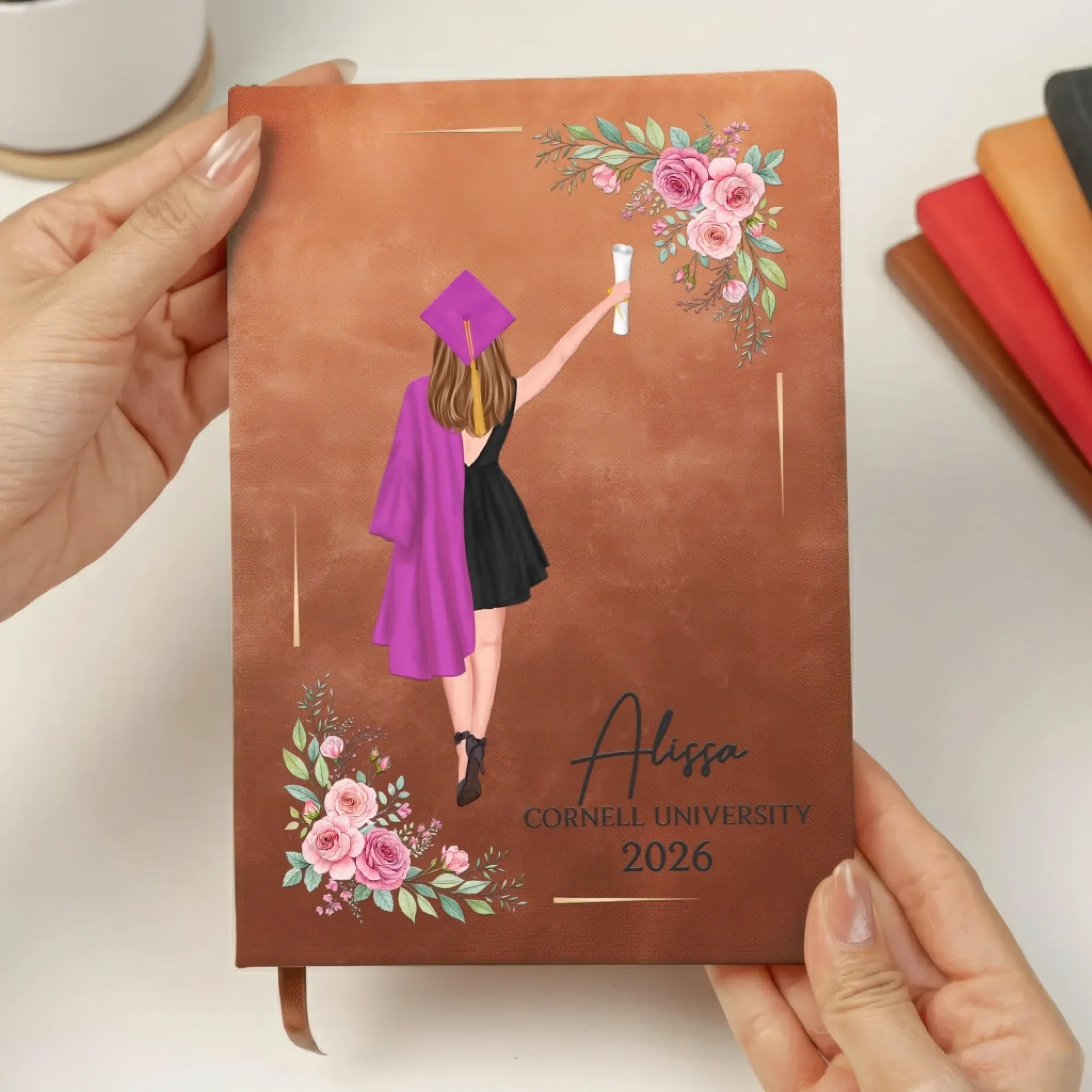 Custom Leather Writing Journal - Personalized Graduation Gifts For Him, Her - Start Strong, Finish Proud - Image 3