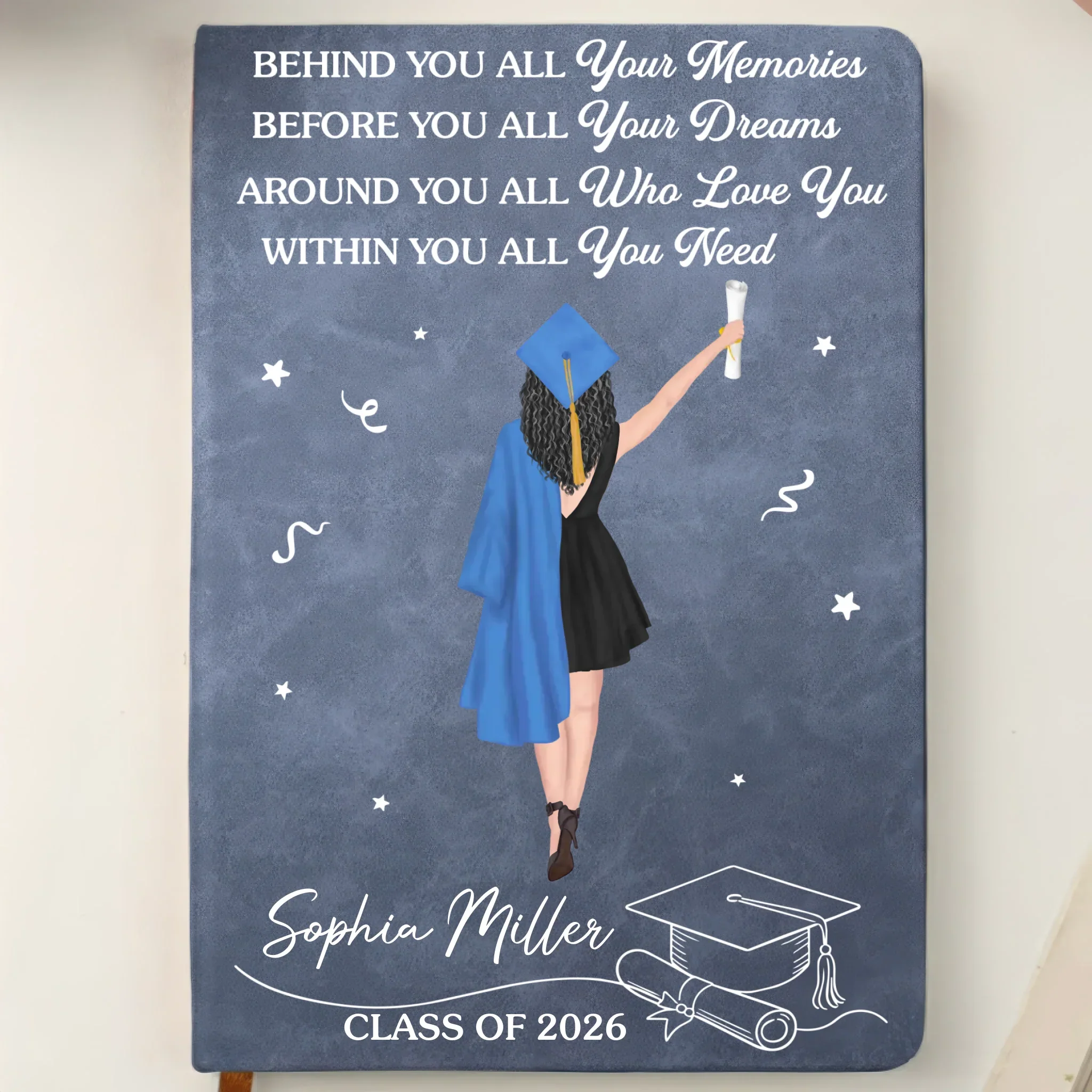 Custom Leather Writing Journal - Personalized Graduation Gifts For Him, Her - The Future Is Written By You - Image 9