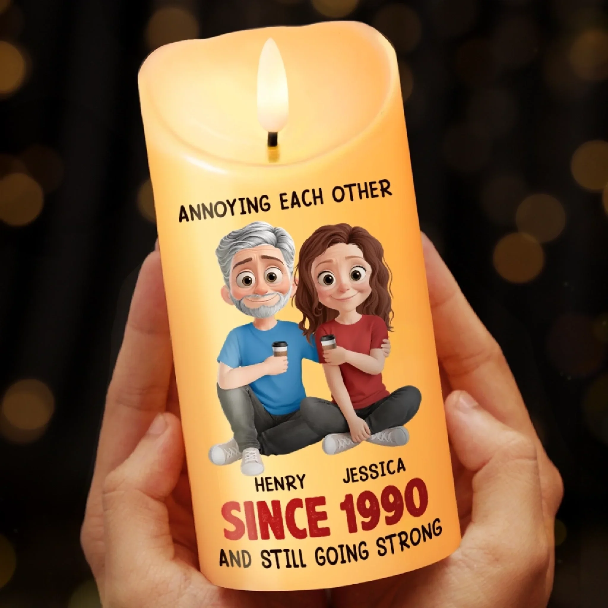 Custom LED Candle - Personalized Anniversary Wedding Gifts For Husband And Wife, Him And Her - We’re Unstoppable Together - Image 3