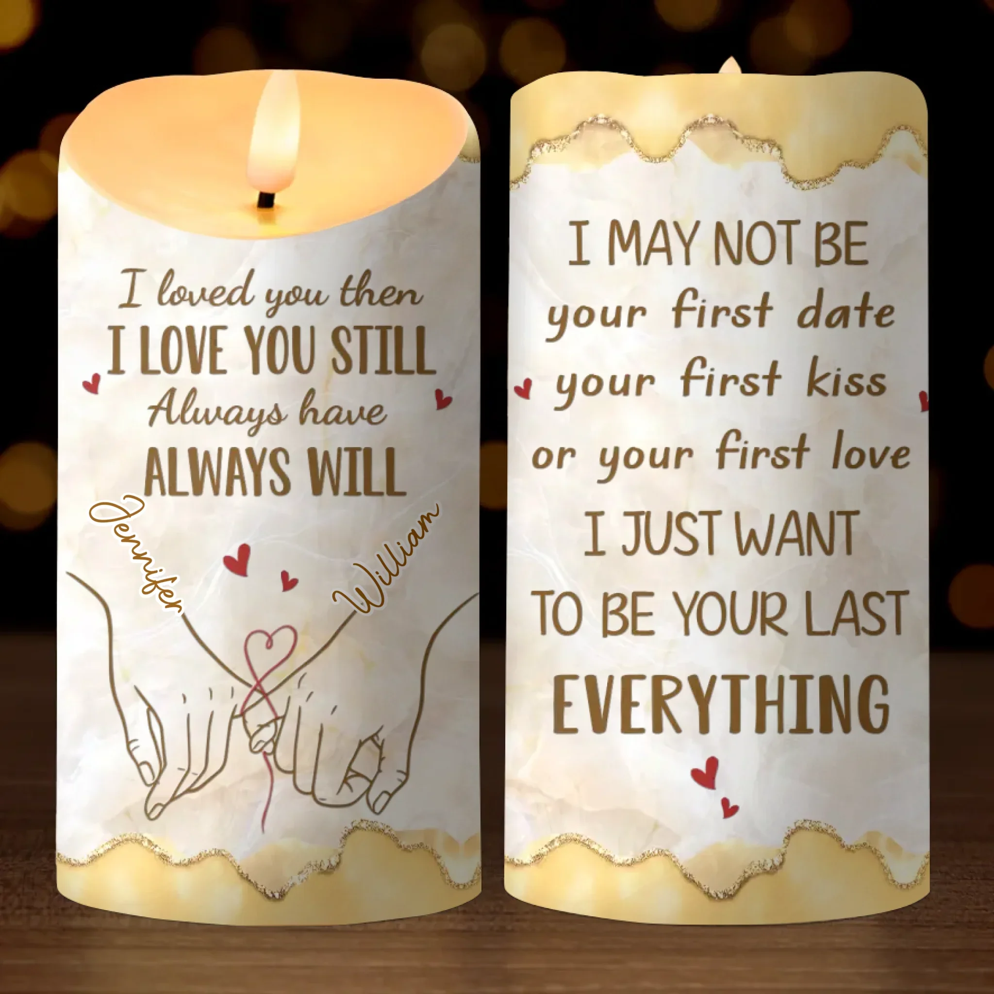 Custom LED Candle - Personalized Anniversary Wedding Gifts For Husband And Wife, Him And Her - You Make My Days Brighter - Image 2