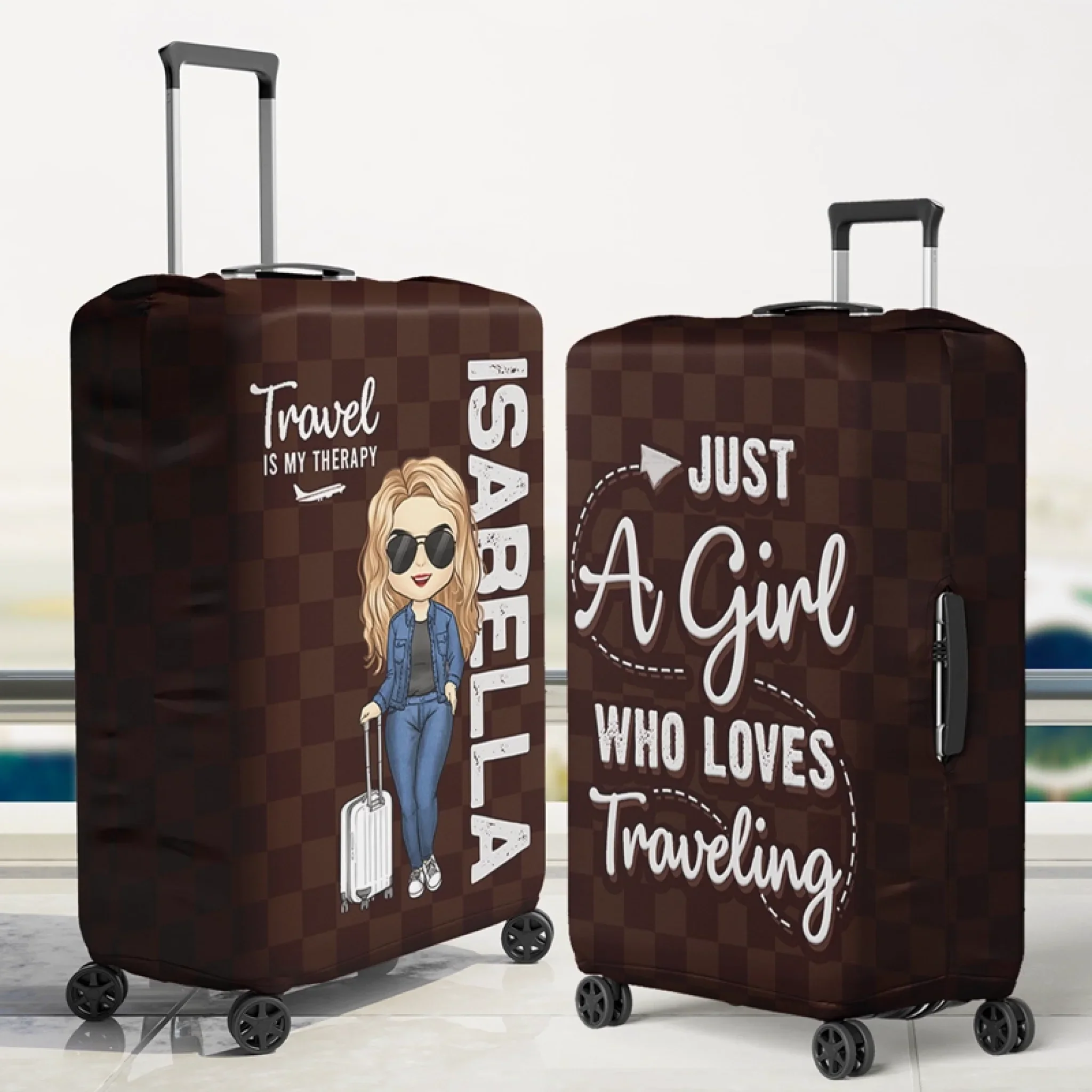 Custom Luggage Cover - Personalized Summer Vacation And Travel Gifts For - Gifts For Mom, Dad, Brother, Sister, Kids - The Sky Is Calling - Image 2