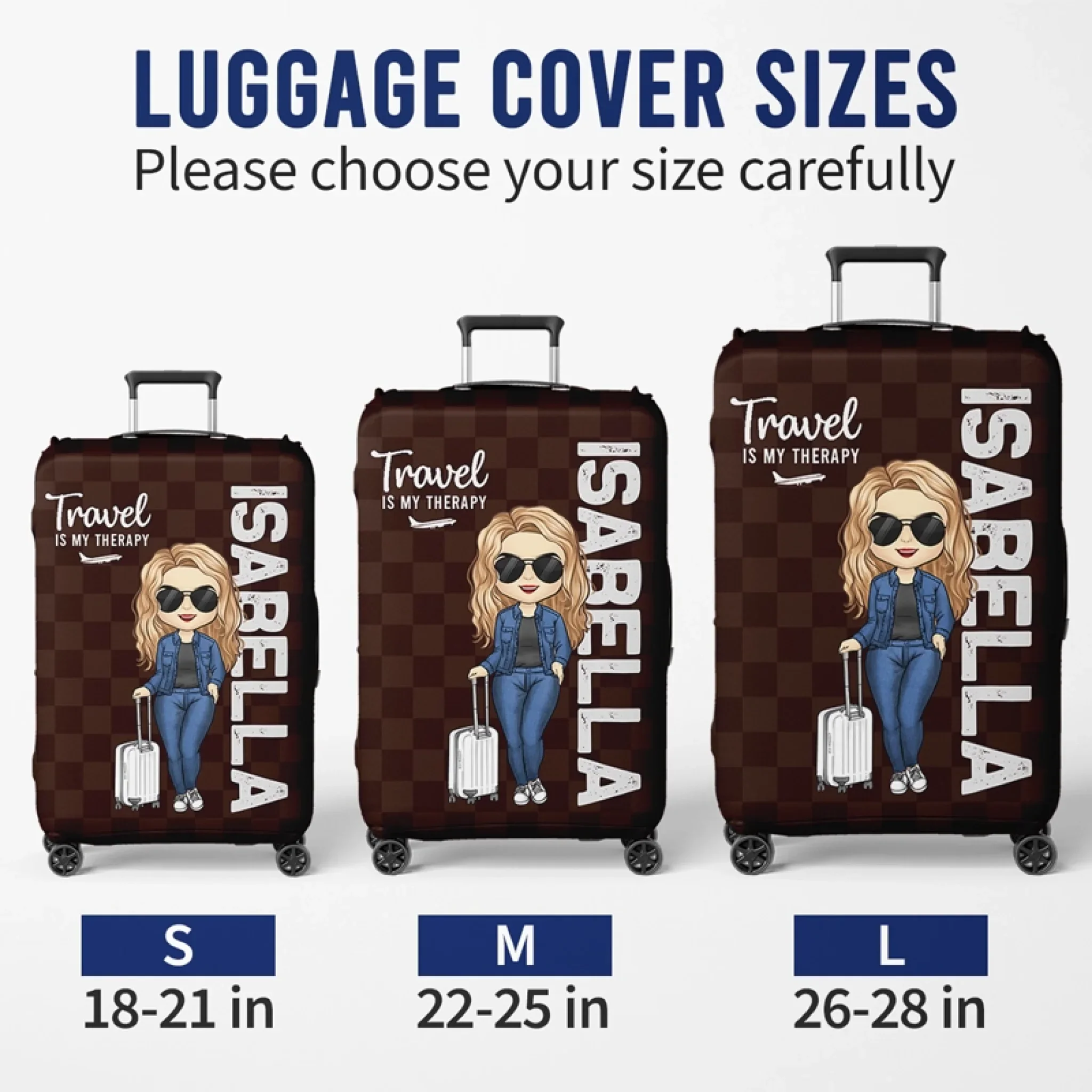 Custom Luggage Cover - Personalized Summer Vacation And Travel Gifts For - Gifts For Mom, Dad, Brother, Sister, Kids - The Sky Is Calling - Image 5