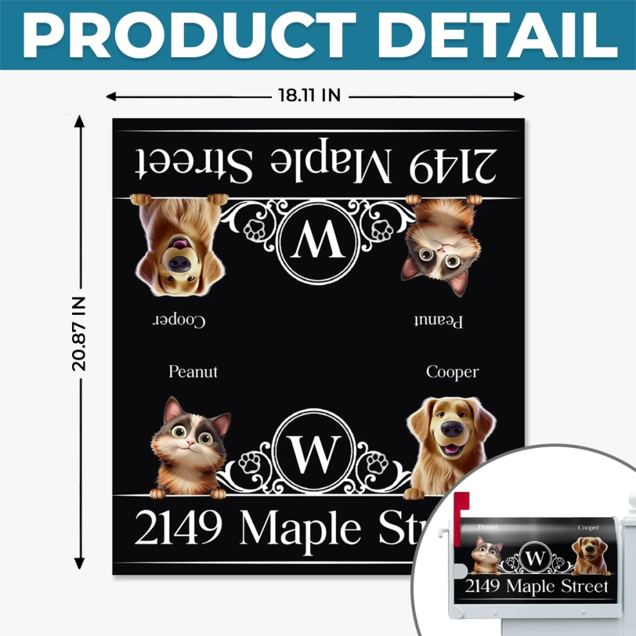 Custom Magnetic Mailbox Cover - Personalized  Birthday Gifts For Dog Cat Lovers, Dog Dad And Mom, Cat Owners - Barking Is Our Doorbell - Image 4