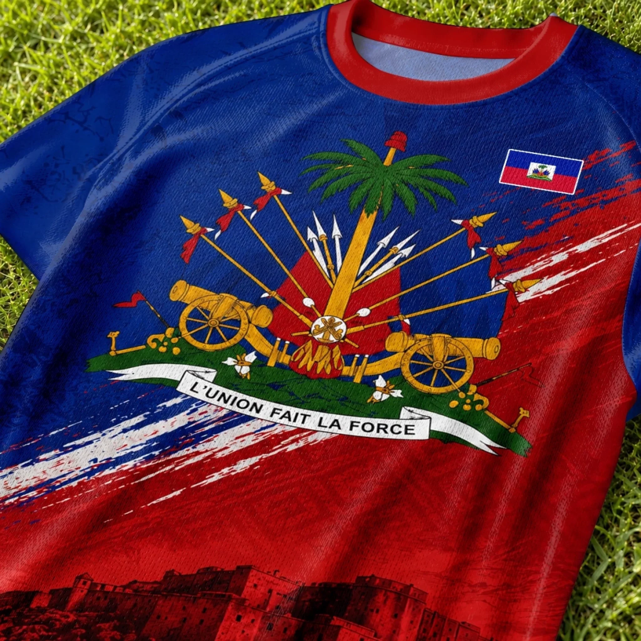 Custom Men's Haiti World Football Jersey Shirt - Personalized Birthday Gifts For Football Lovers, Sports Fans, Sports Lovers - Chasing Goals, Repping My Roots - Image 3